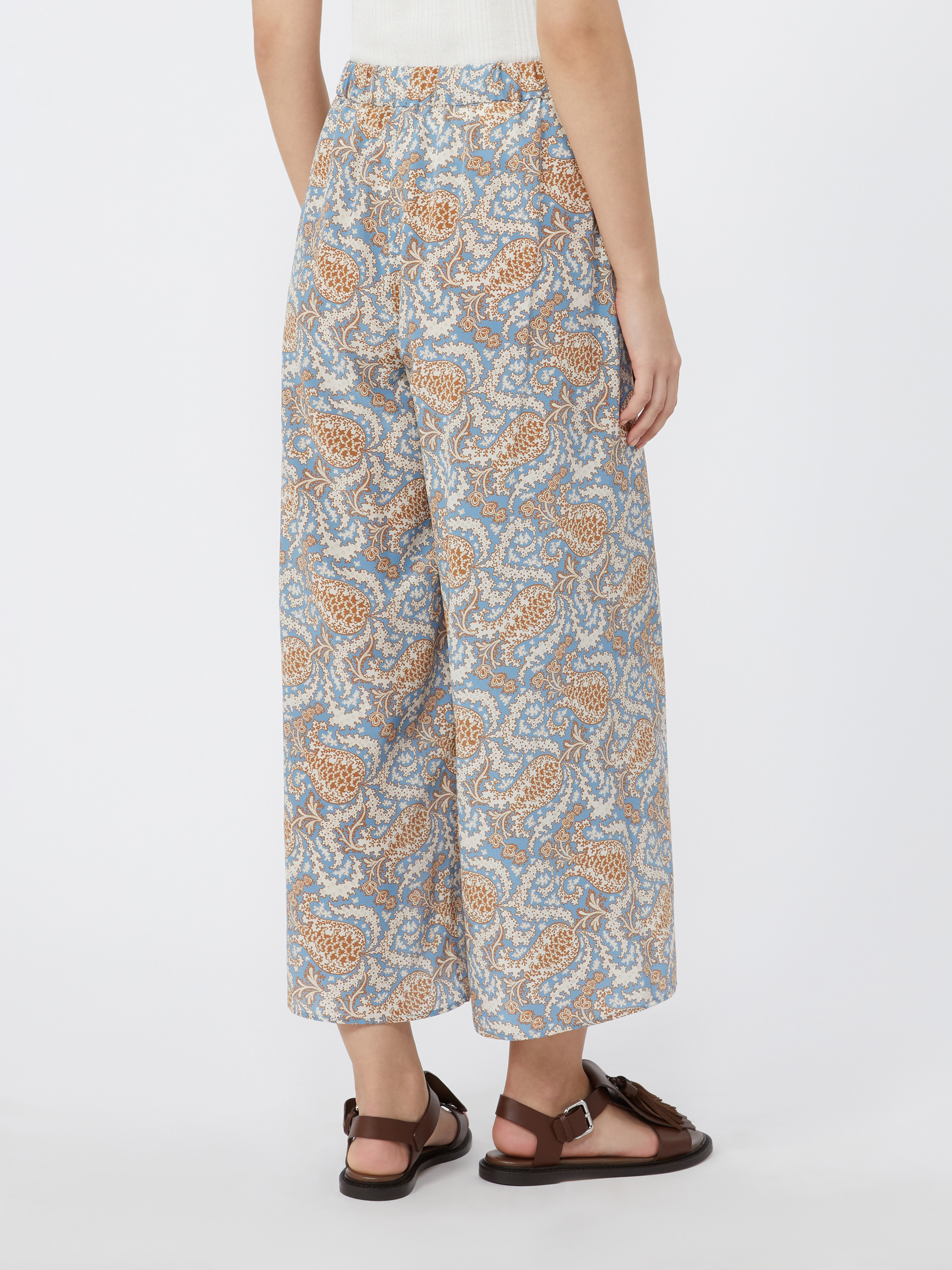 Printed crêpe de Chine trousers - LIGHT BLUE - Weekend Max Mara - 3