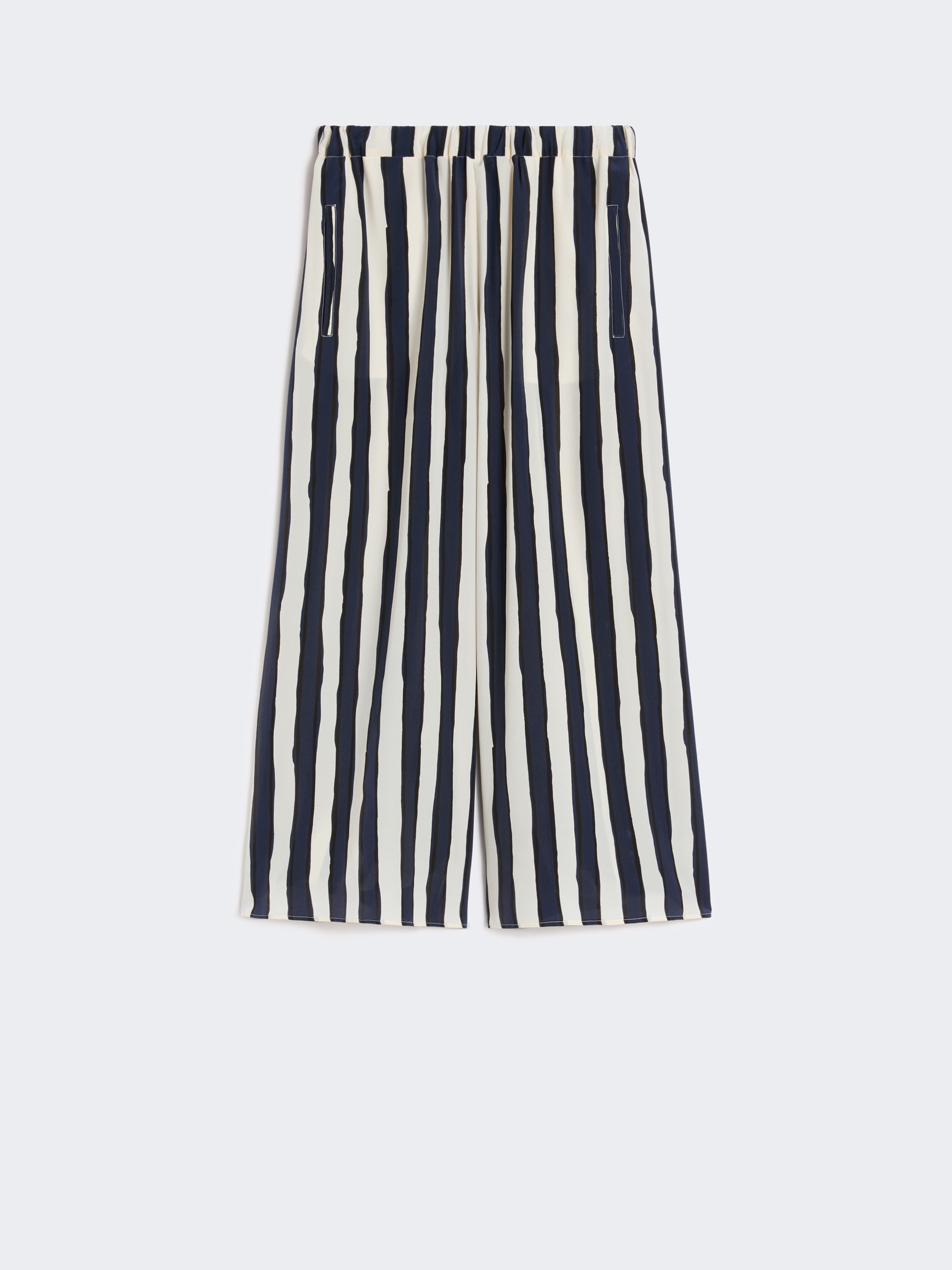 Printed crêpe de Chine trousers - NAVY - Weekend Max Mara - 4
