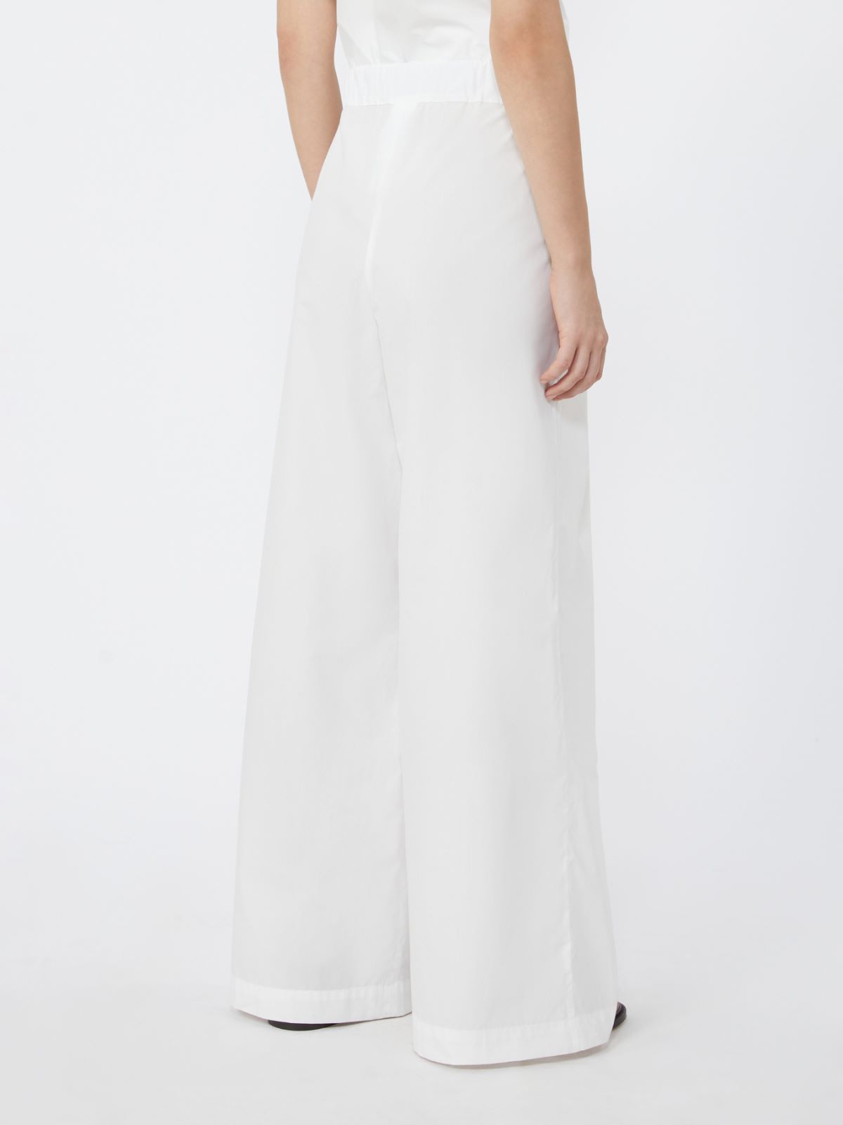 Wide-leg cotton poplin trousers - WHITE - Weekend - 3