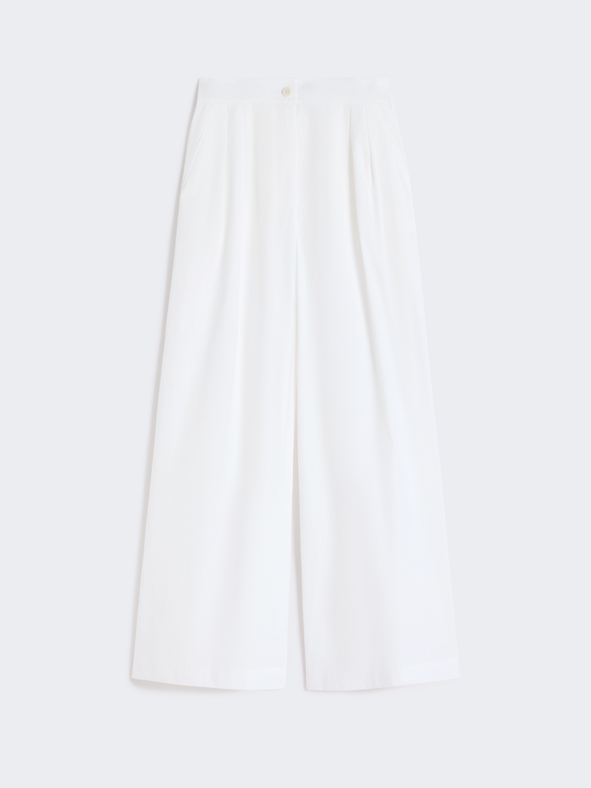 Wide-leg cotton poplin trousers - WHITE - Weekend Max Mara - 4