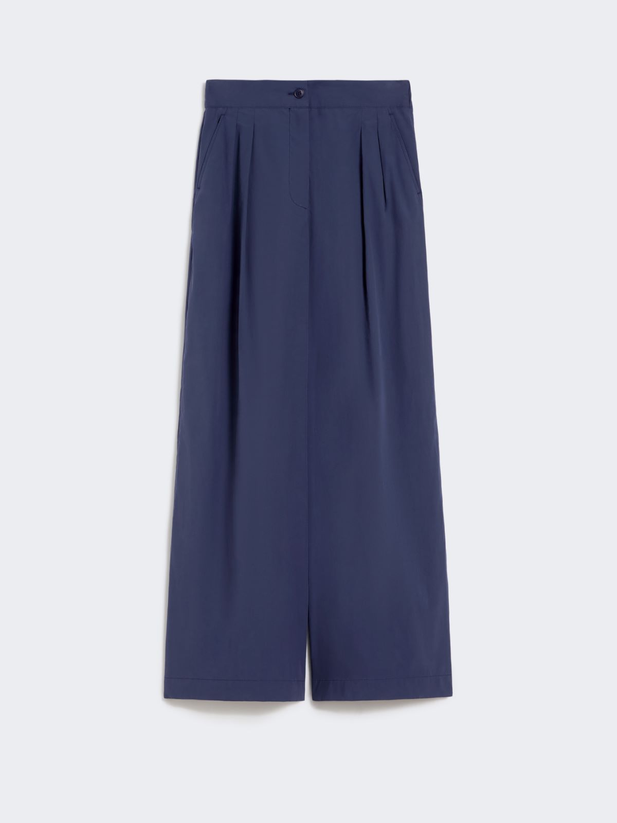 Wide-leg cotton poplin trousers - NAVY - Weekend - 5