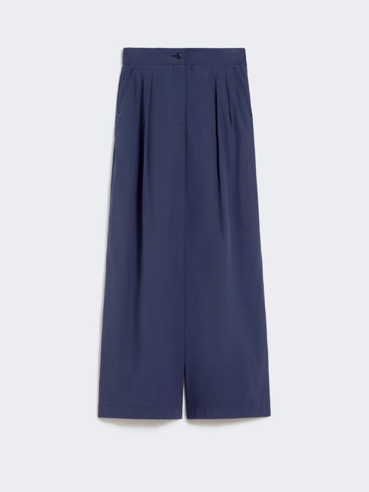 Wide-leg cotton poplin trousers - NAVY - Weekend - 6