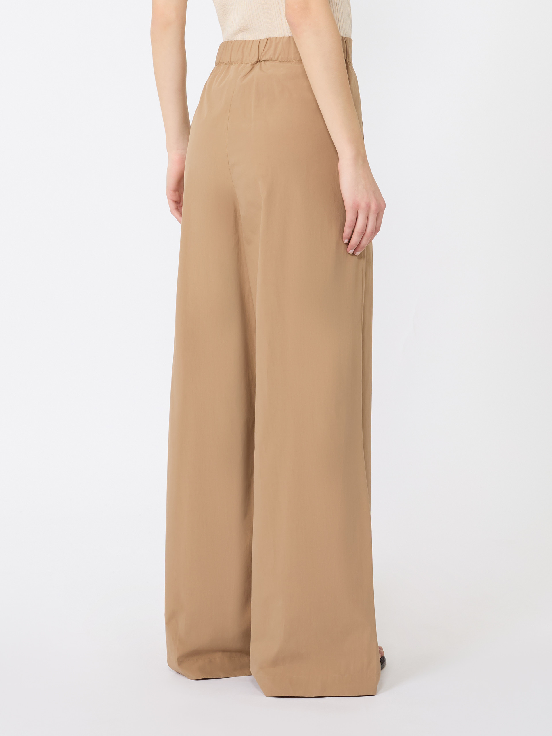 Wide-leg cotton poplin trousers - TOBACCO - Weekend Max Mara - 3