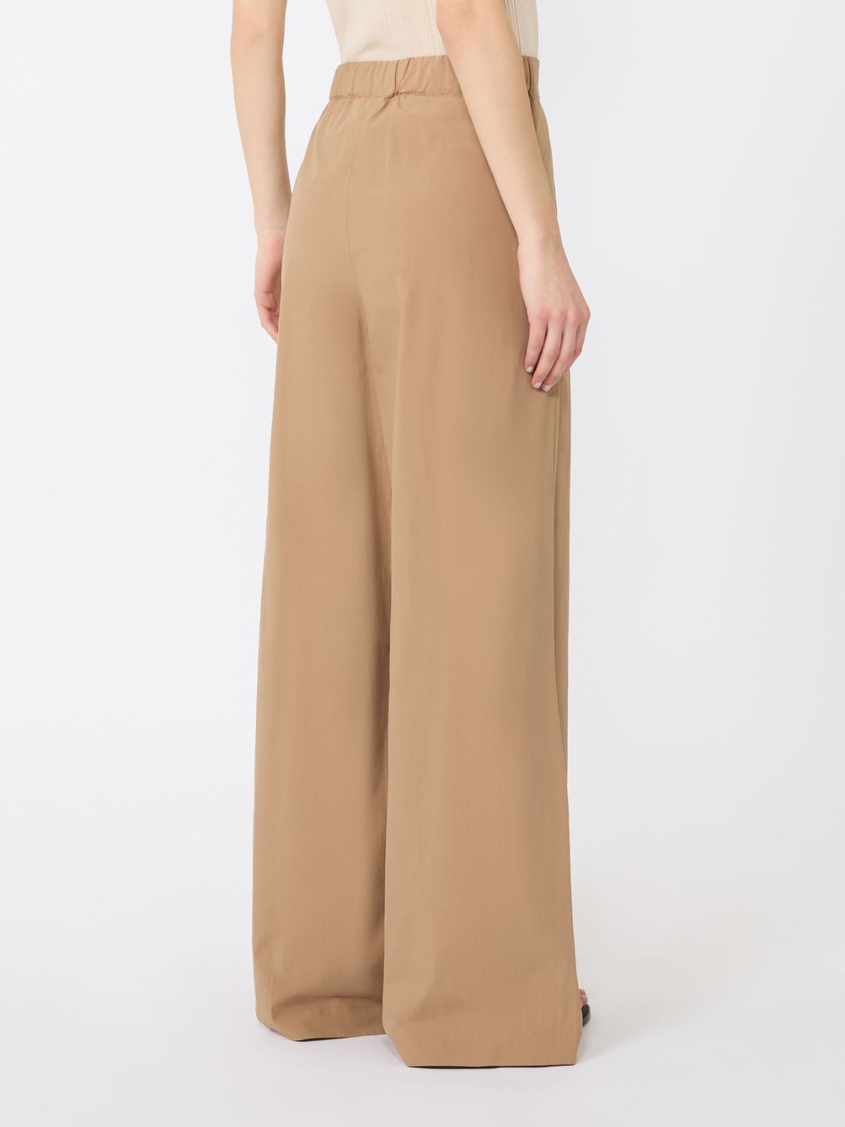 Wide-leg cotton poplin trousers - TOBACCO - Weekend - 3