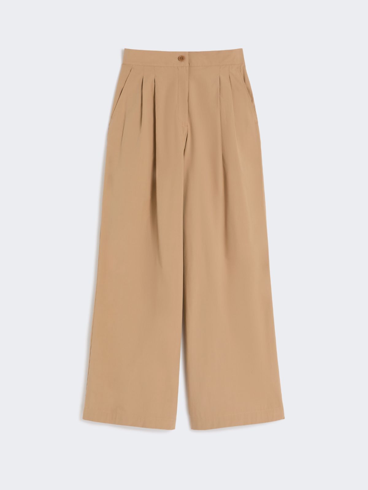 Wide-leg cotton poplin trousers - TOBACCO - Weekend - 4