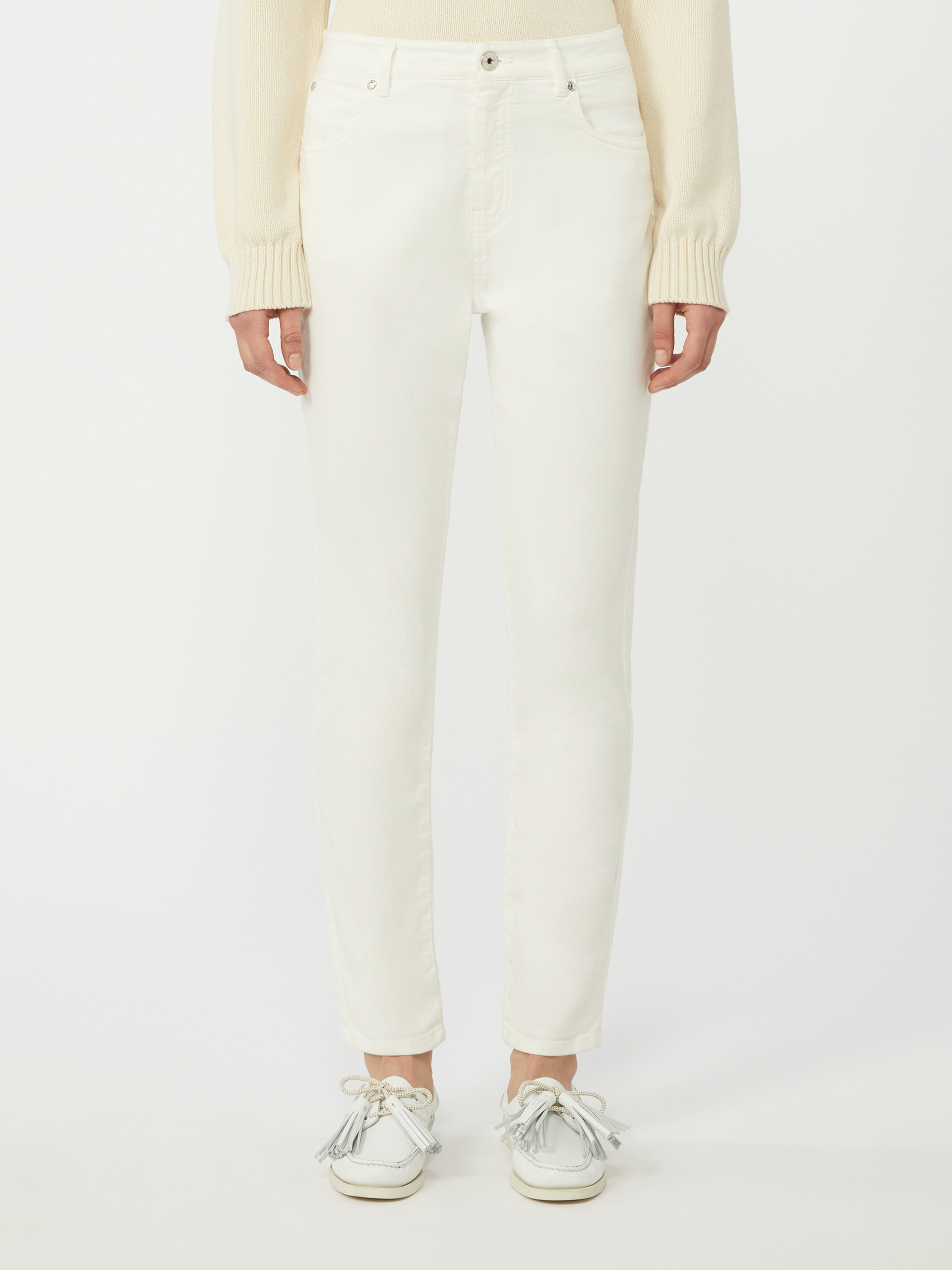 Slim-fit stretch cotton trousers - WHITE - Weekend Max Mara - 2