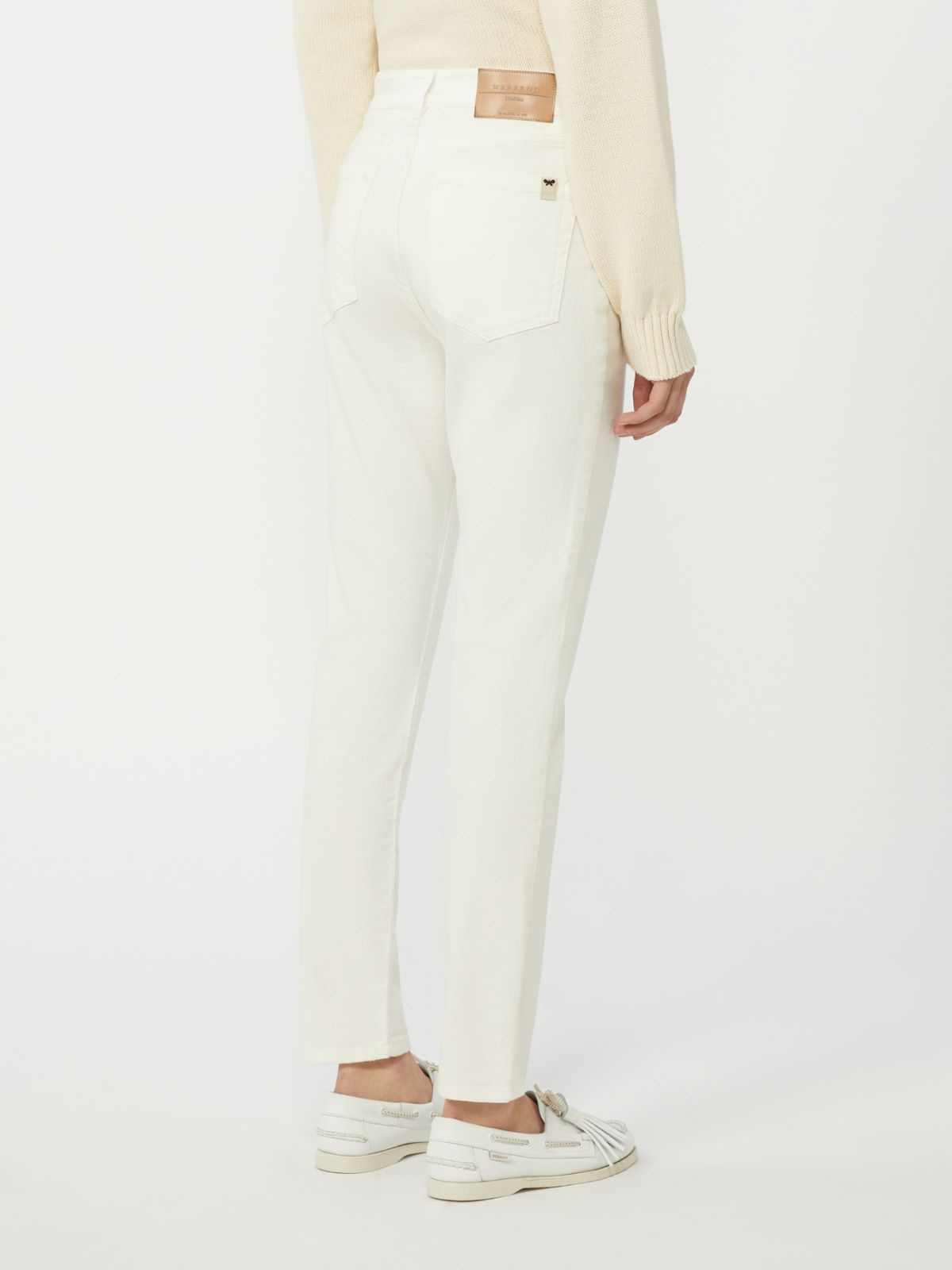 Slim-fit stretch cotton trousers - WHITE - Weekend - 3
