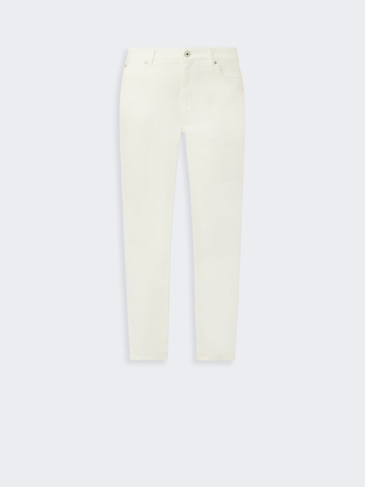 Slim-fit stretch cotton trousers - WHITE - Weekend - 4