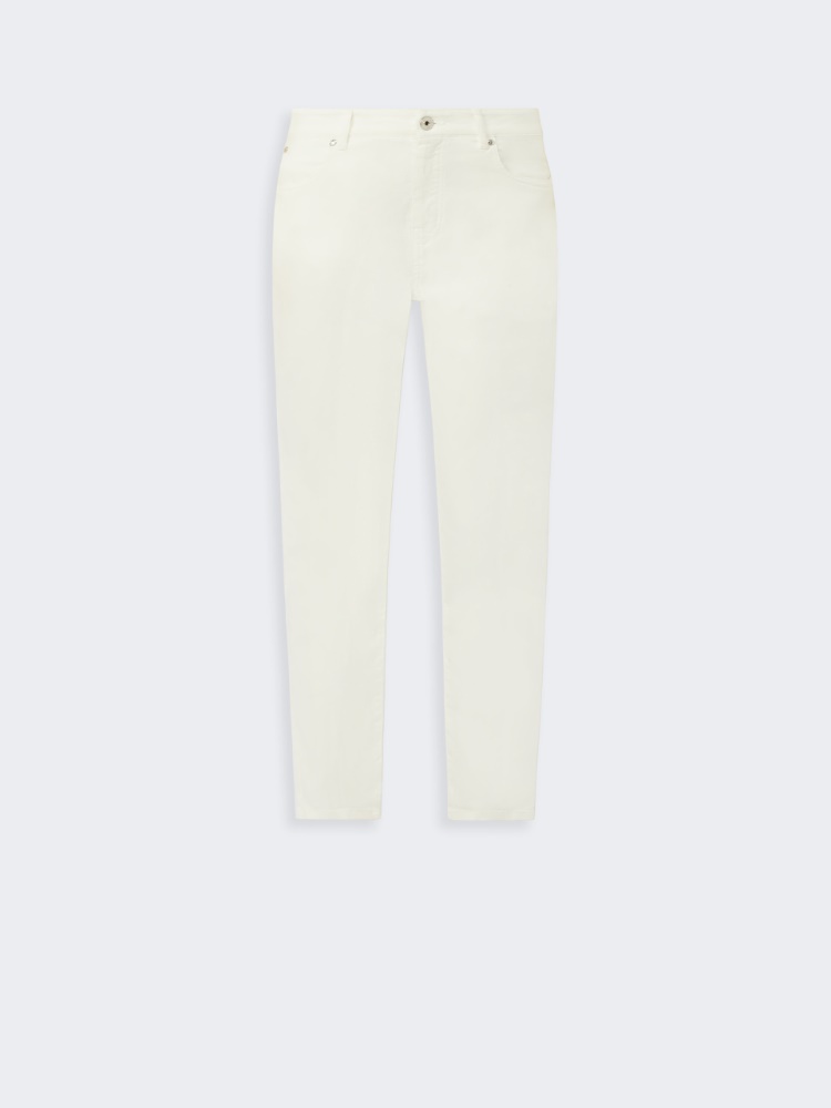 Slim-fit stretch cotton trousers - WHITE - Weekend