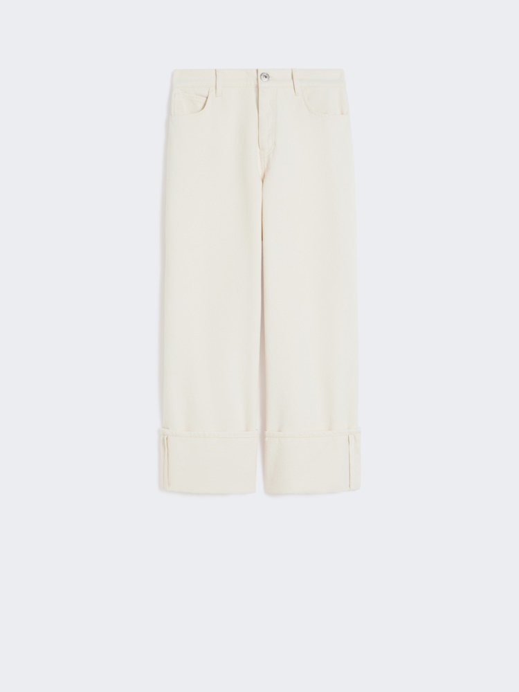 Cotton bull trousers with turn-ups - ECRU - Weekend - 5