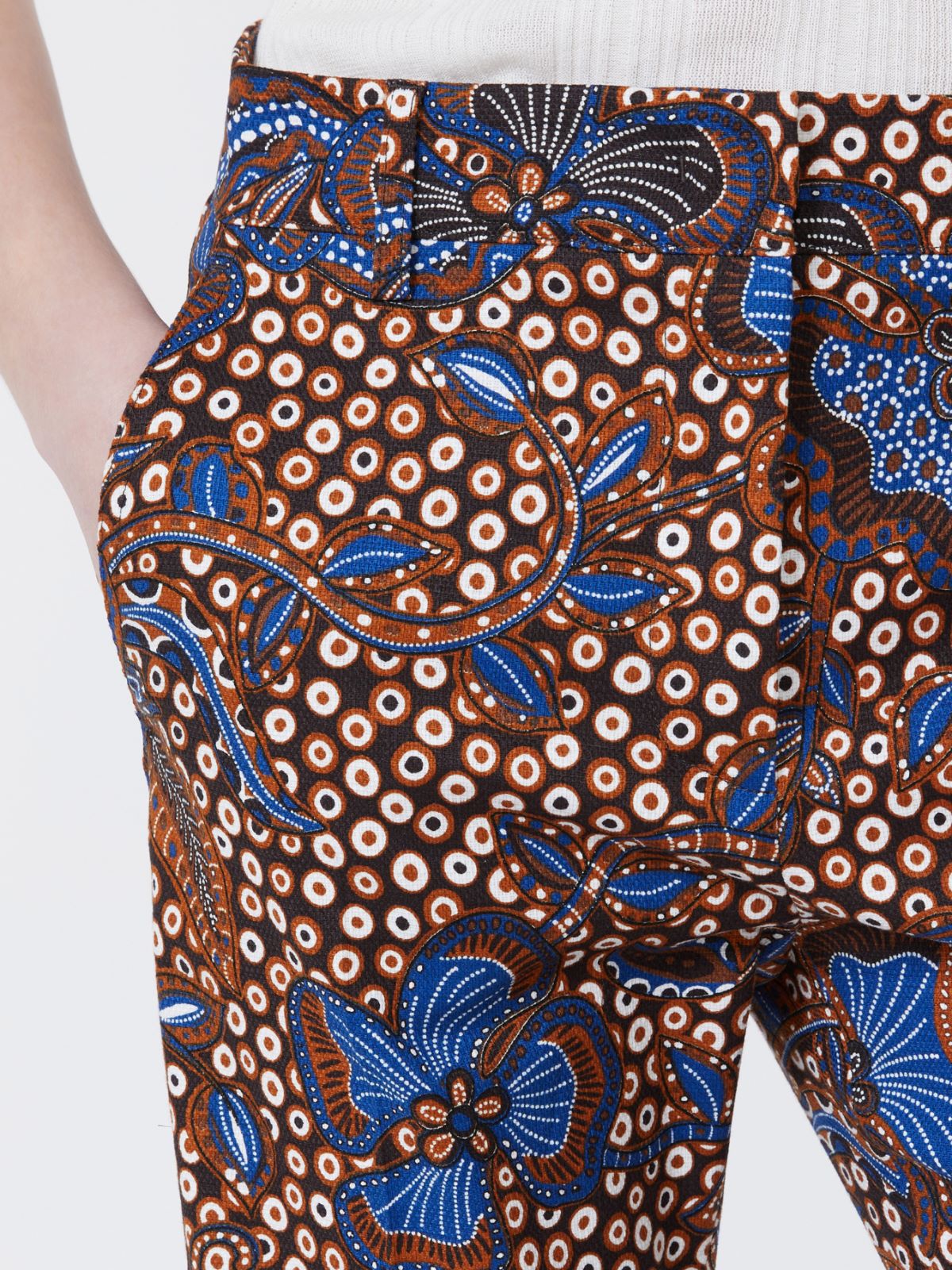 Pantalone in stuoia di cotone stampato - CUOIO - Weekend - 4