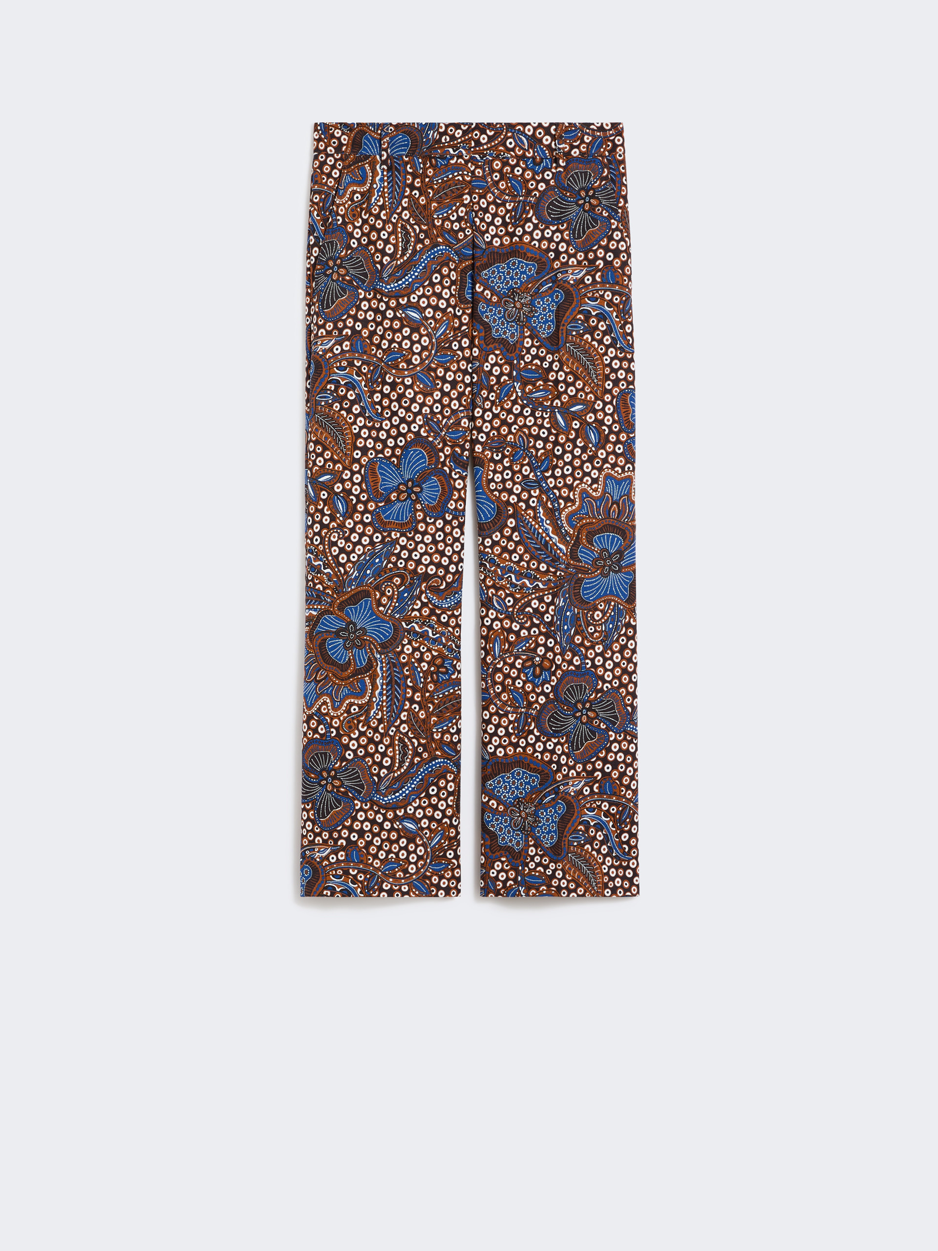 Printed basketweave cotton trousers - TOBACCO - Weekend Max Mara - 5