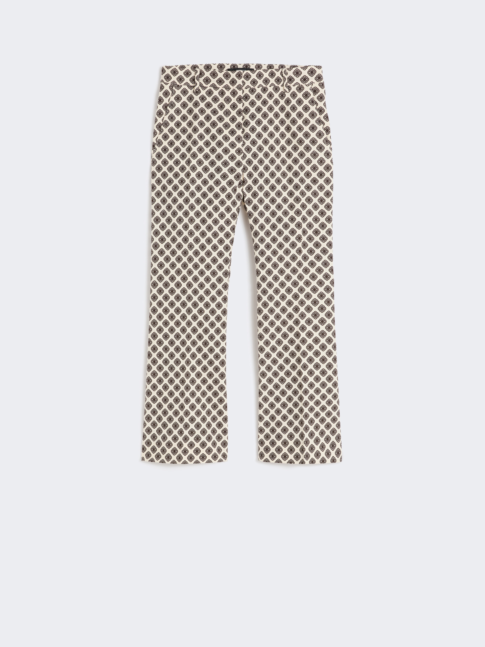 Printed basketweave cotton trousers - IVORY - Weekend Max Mara - 4