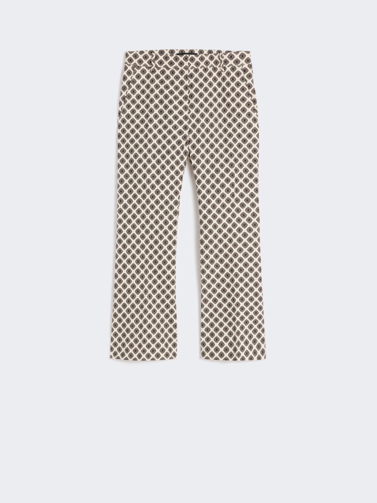 Printed basketweave cotton trousers - IVORY - Weekend - 5