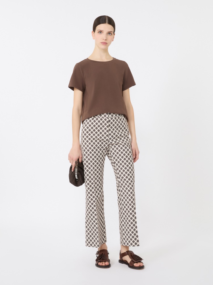 Printed basketweave cotton trousers - Weekend