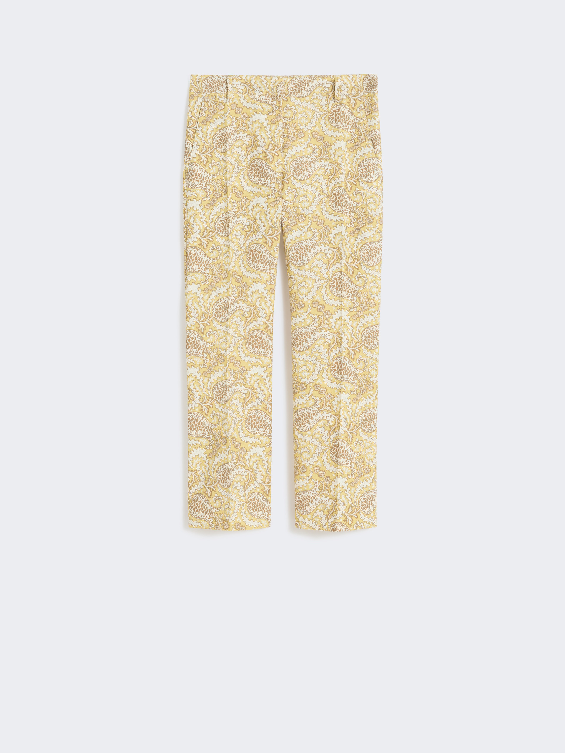 Printed basketweave cotton trousers - LIGHT YELLOW - Weekend Max Mara - 4