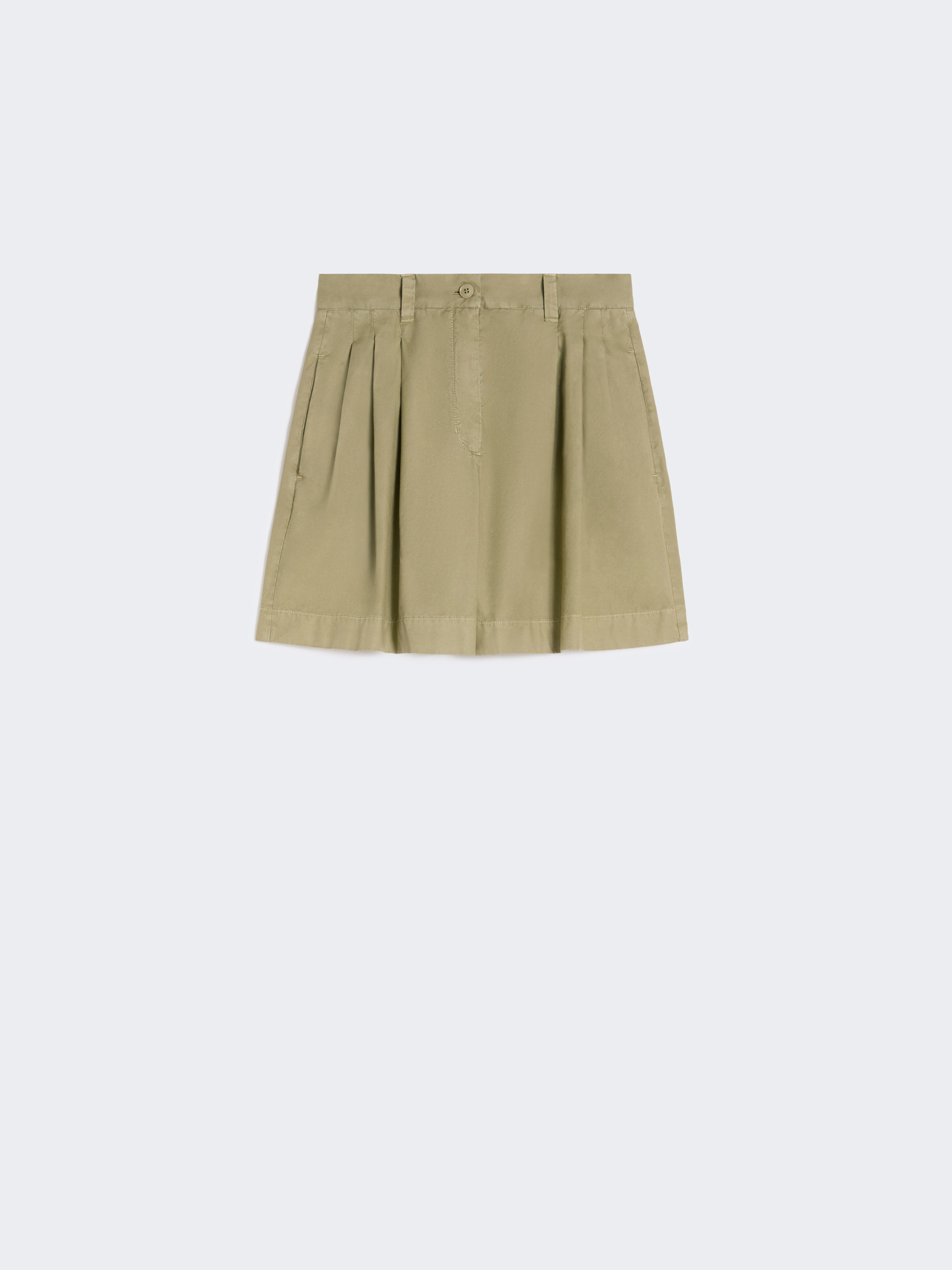 Cotton Panama Bermuda shorts - OLIVE GREEN - Weekend Max Mara - 4