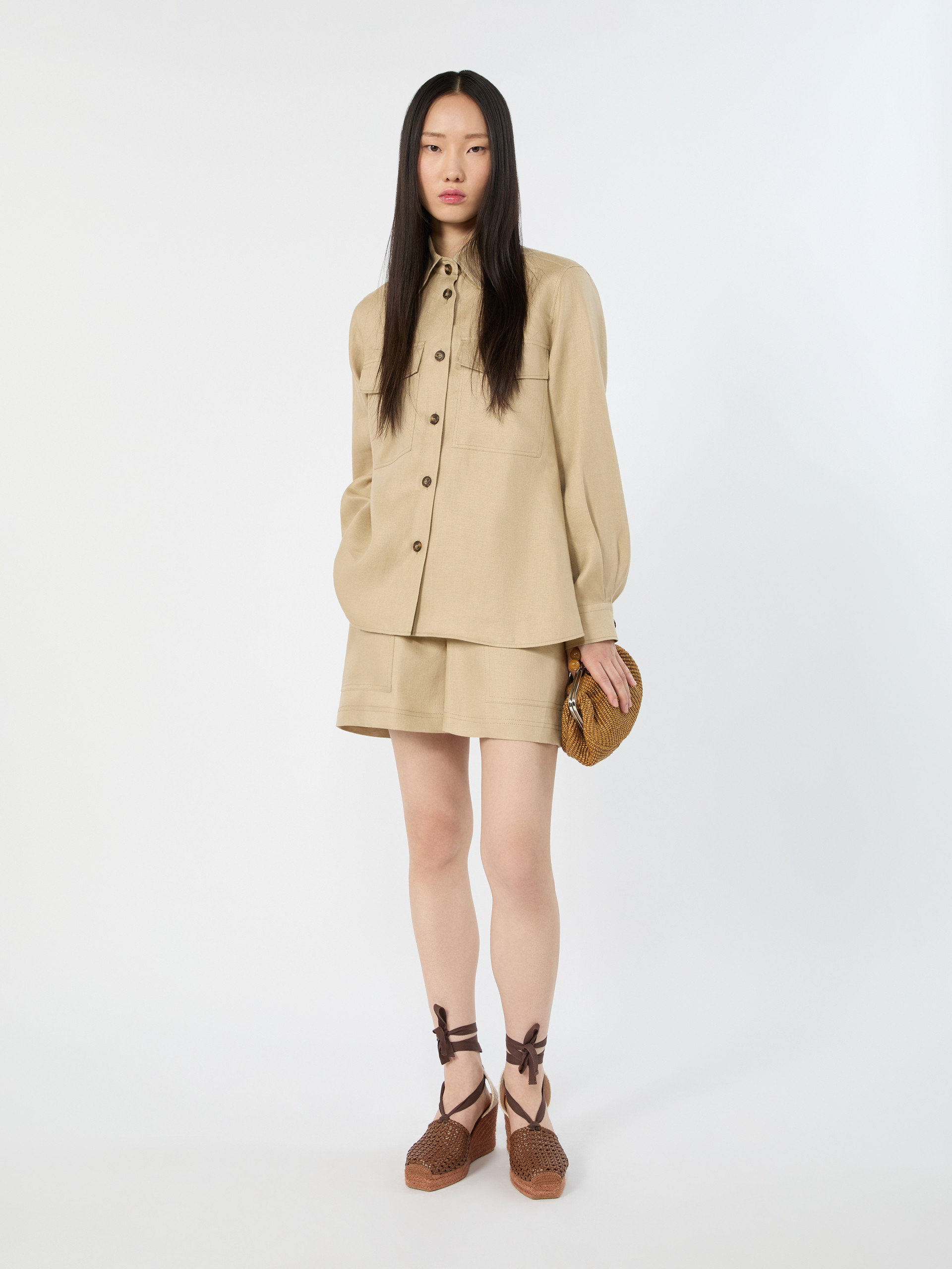 Short in pure linen - SAND - Weekend Max Mara