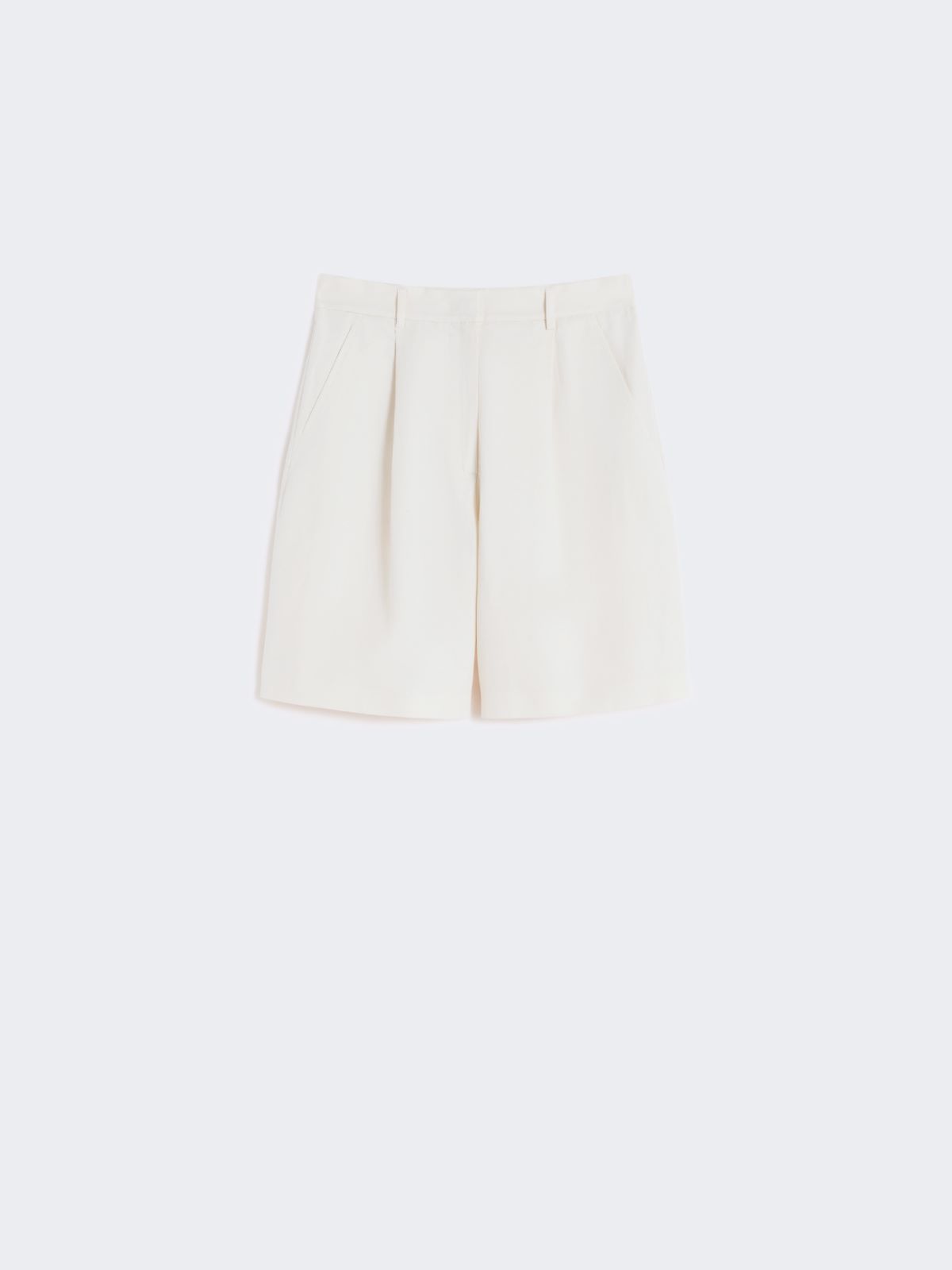 Cotton and linen canvas Bermuda shorts - ECRU - Weekend - 5