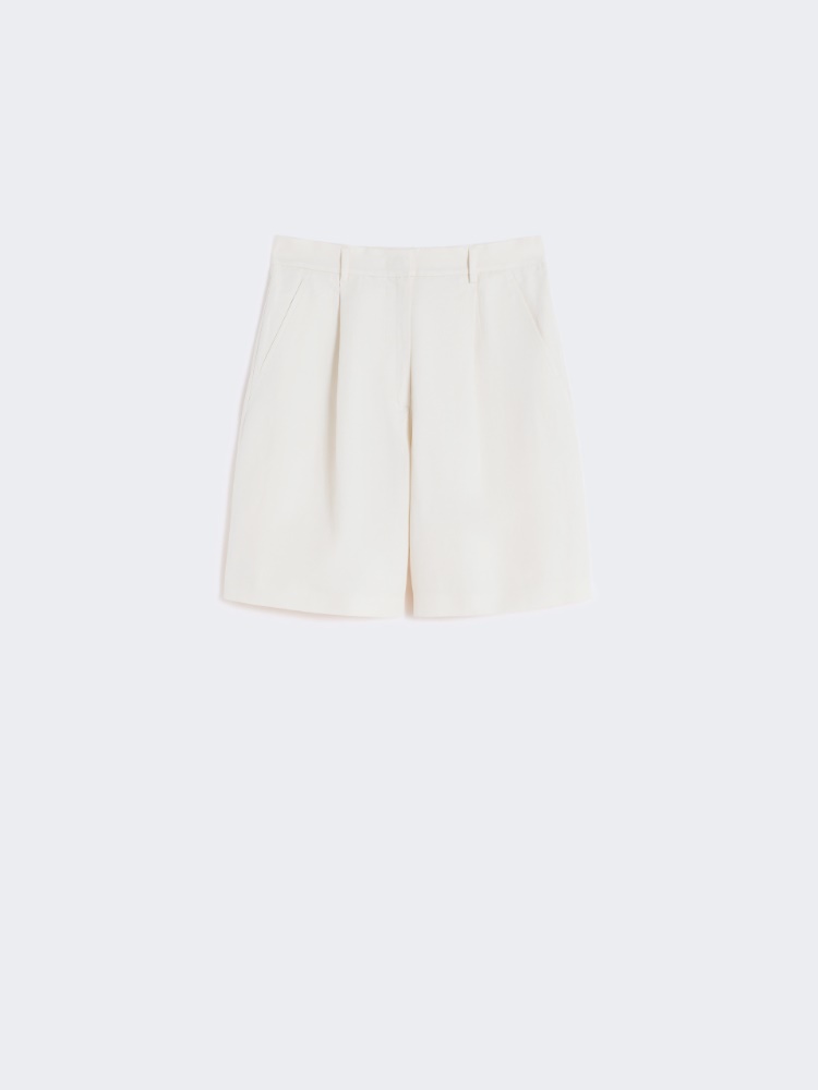 Cotton and linen canvas Bermuda shorts - ECRU - Weekend - 6