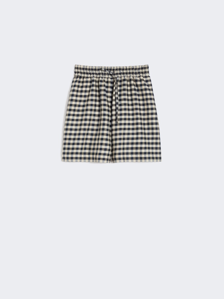 Bermuda in cotone e ramié Vichy - BLU - Weekend - 2