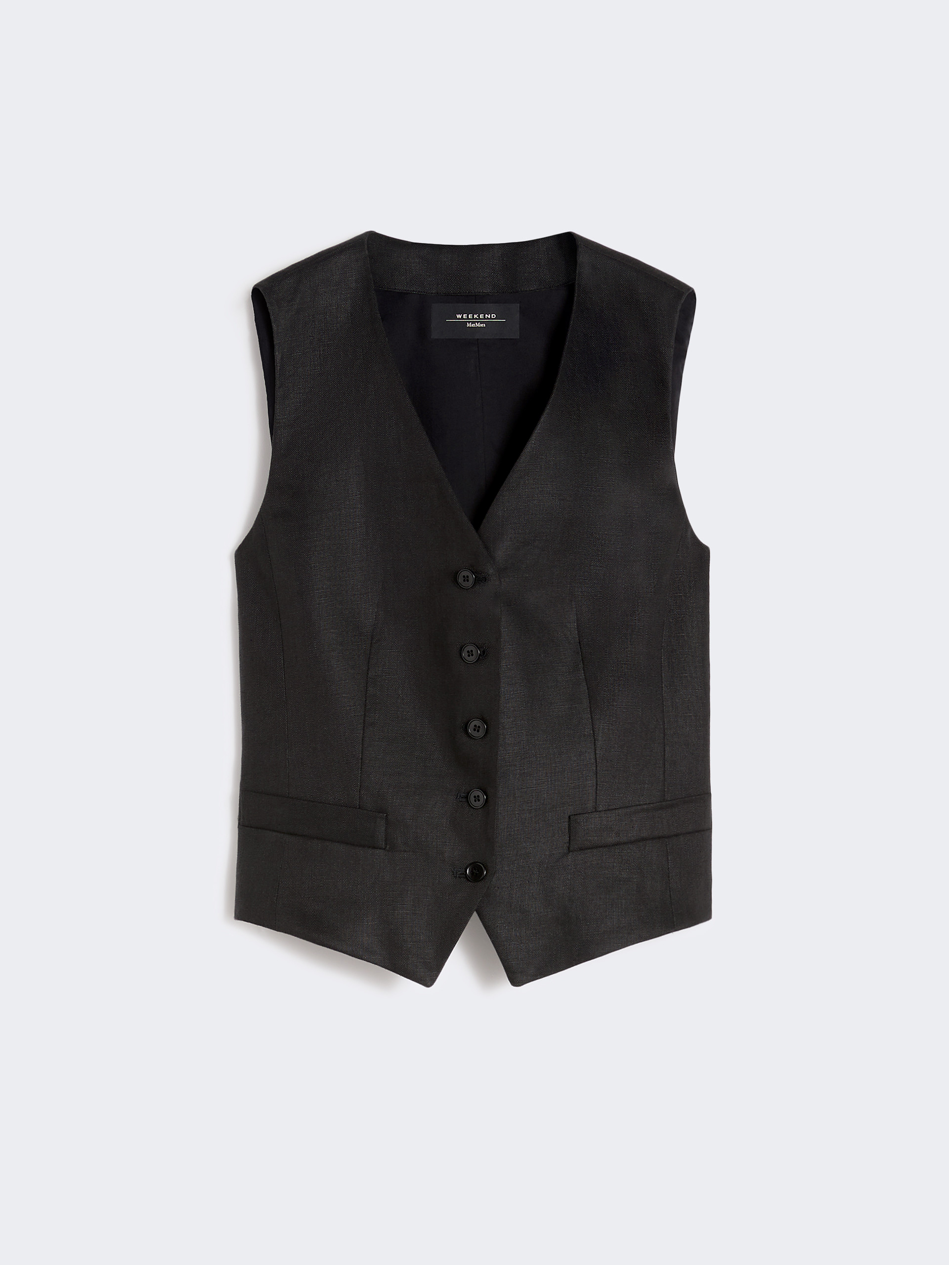 Linen canvas waistcoat - BLACK - Weekend Max Mara - 5