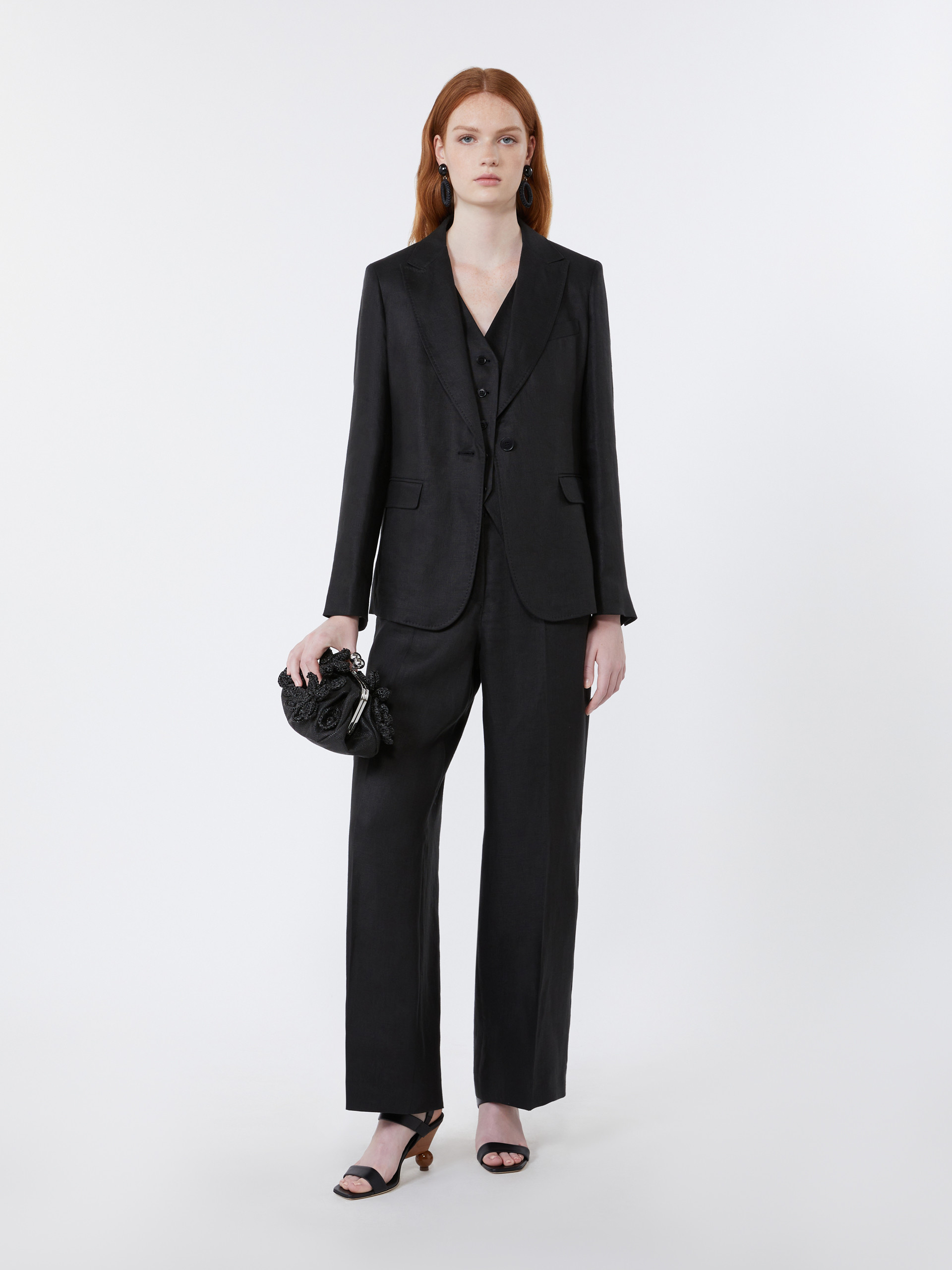 Linen canvas waistcoat - BLACK - Weekend Max Mara