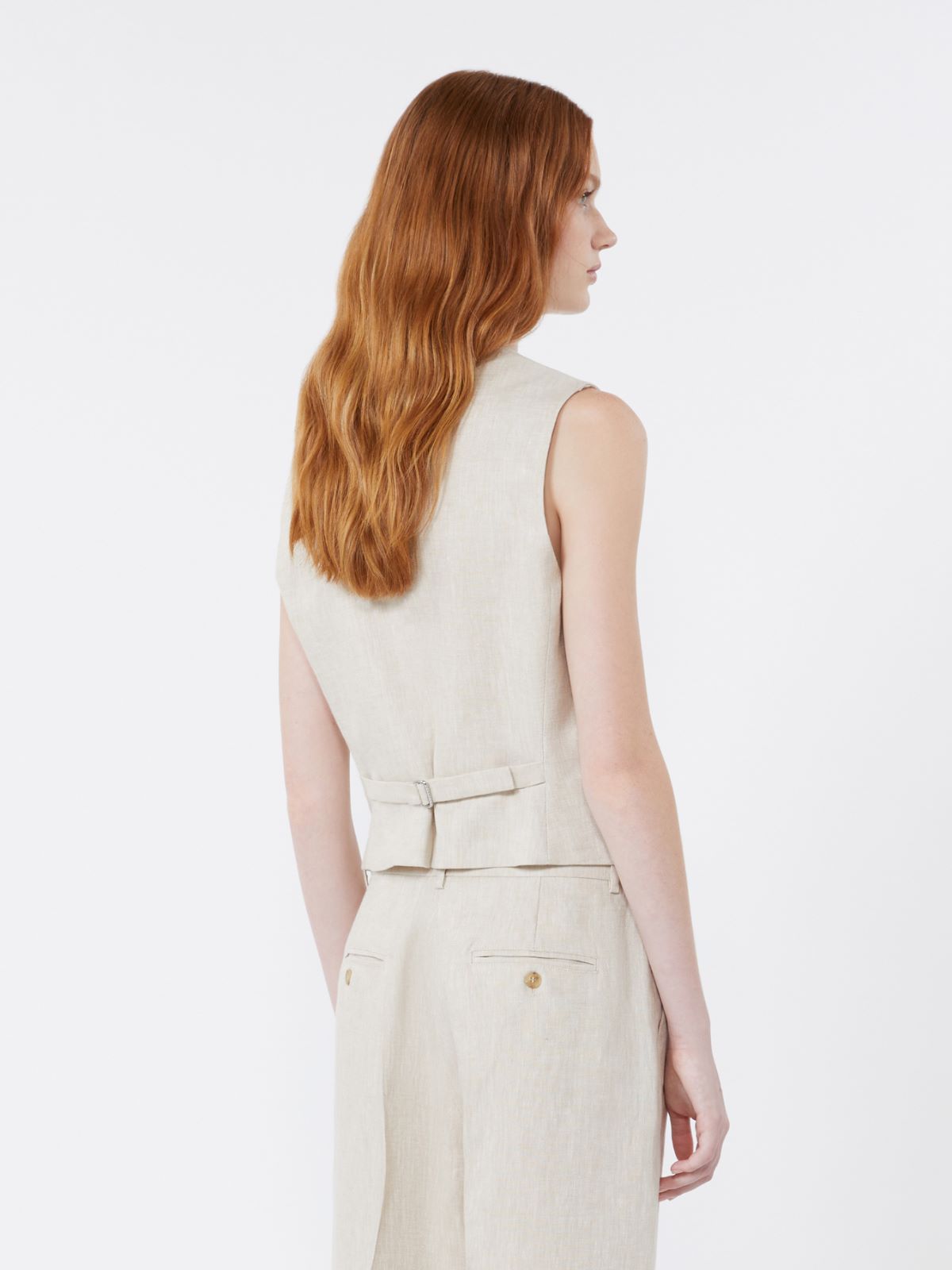 Linen canvas waistcoat - ECRU - Weekend - 3