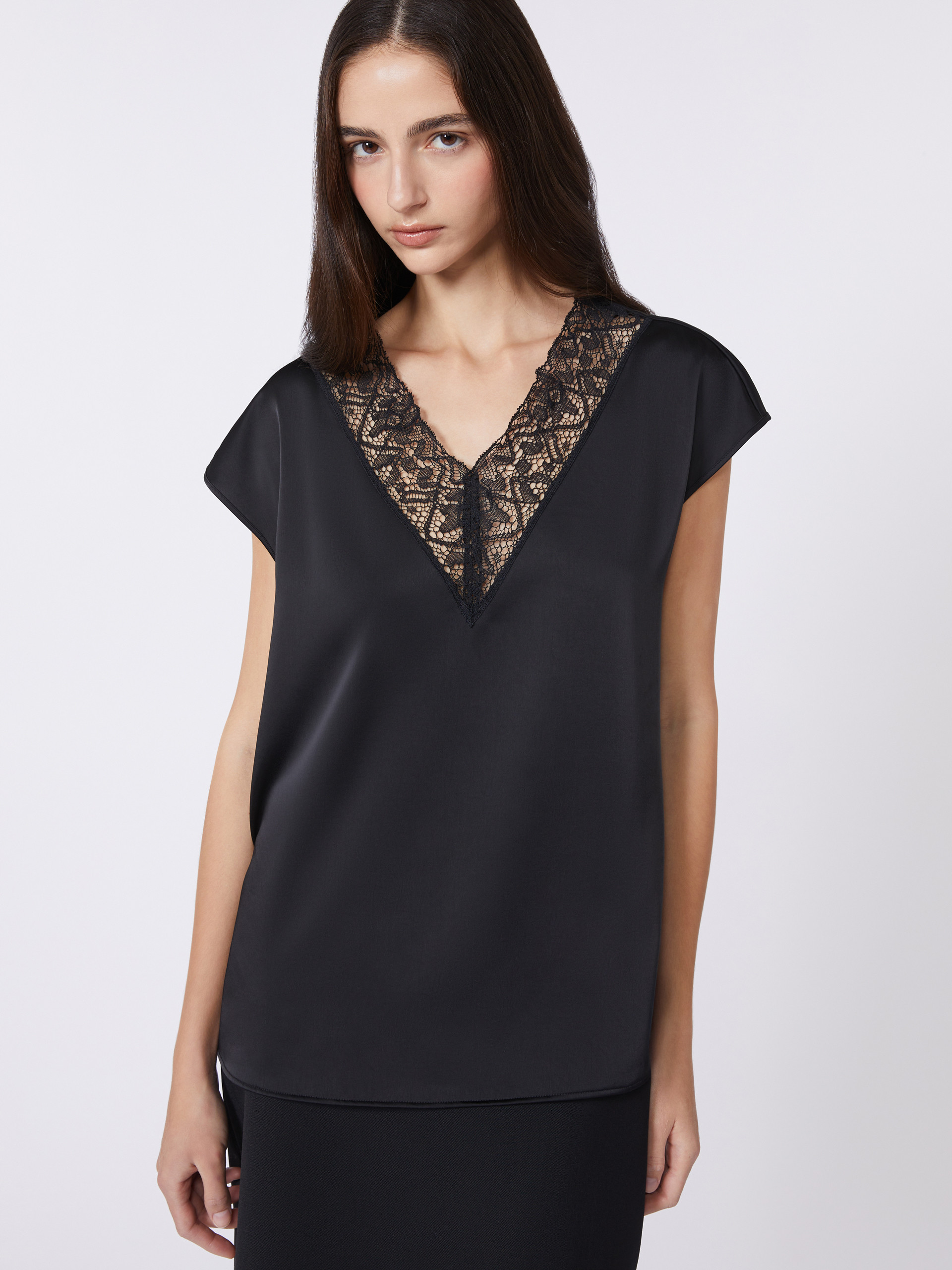 Feminine satin top - BLACK - Weekend Max Mara - 4
