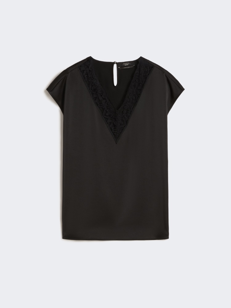Feminine satin top - BLACK - Weekend
