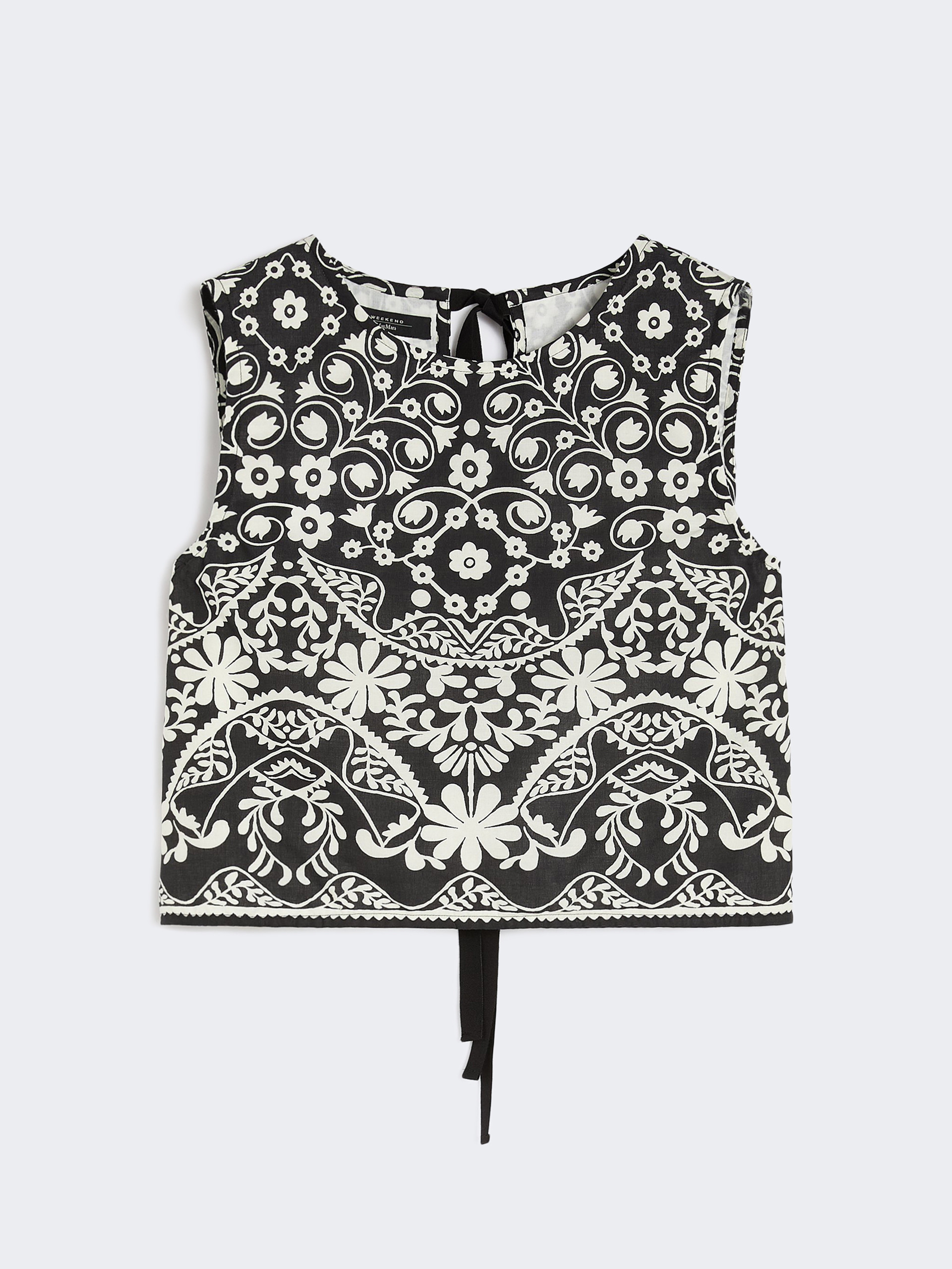 Printed cotton crop top - BLACK - Weekend Max Mara - 5