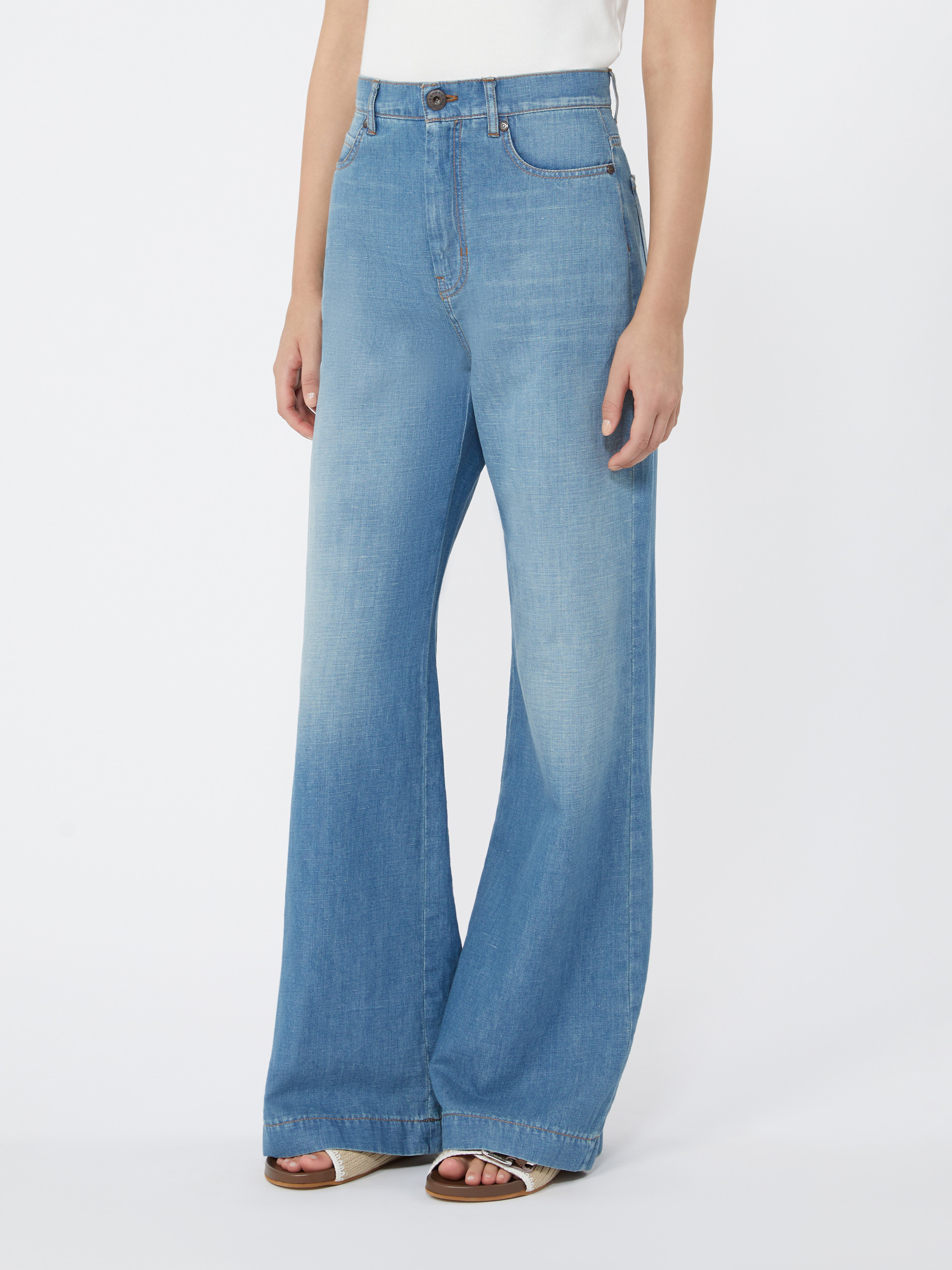 Linen and cotton denim jeans - NAVY - Weekend Max Mara - 2