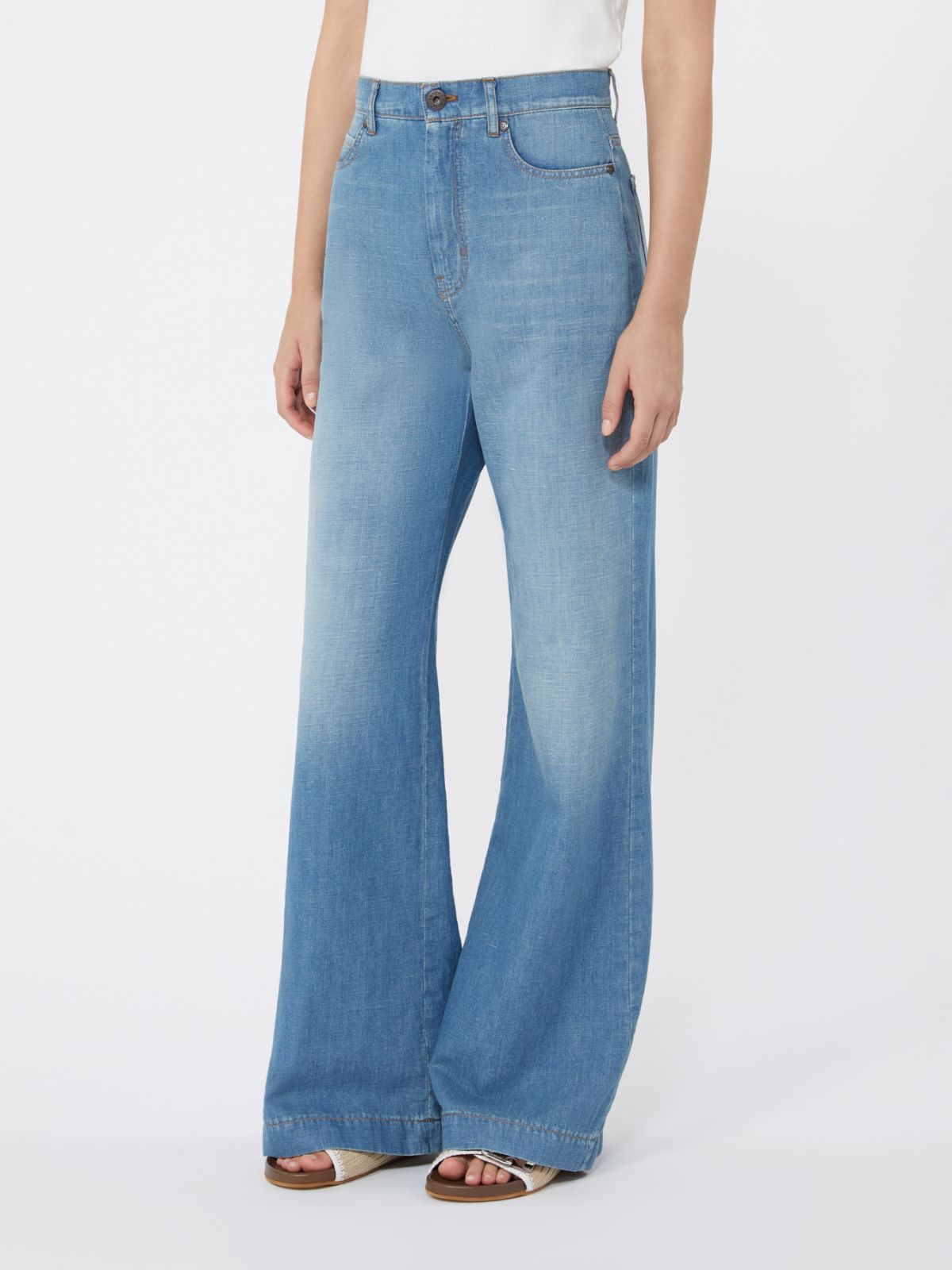 Linen and cotton denim jeans - NAVY - Weekend - 2