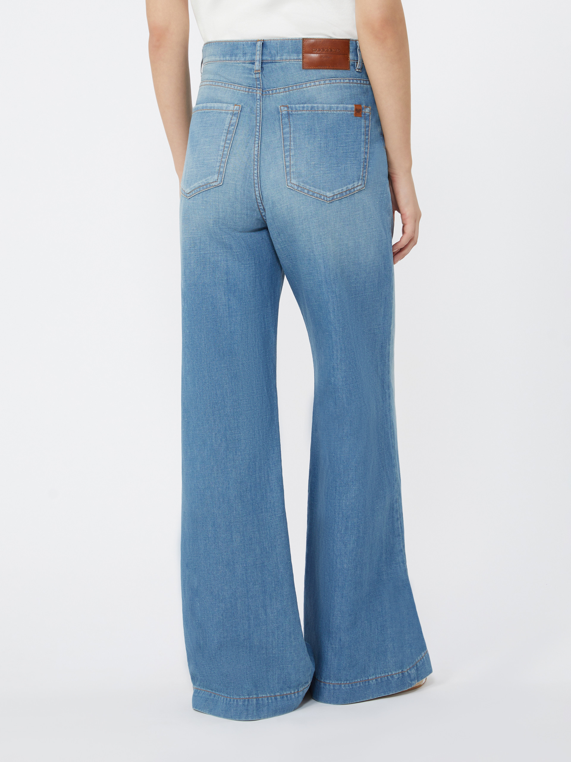 Linen and cotton denim jeans - NAVY - Weekend Max Mara - 3