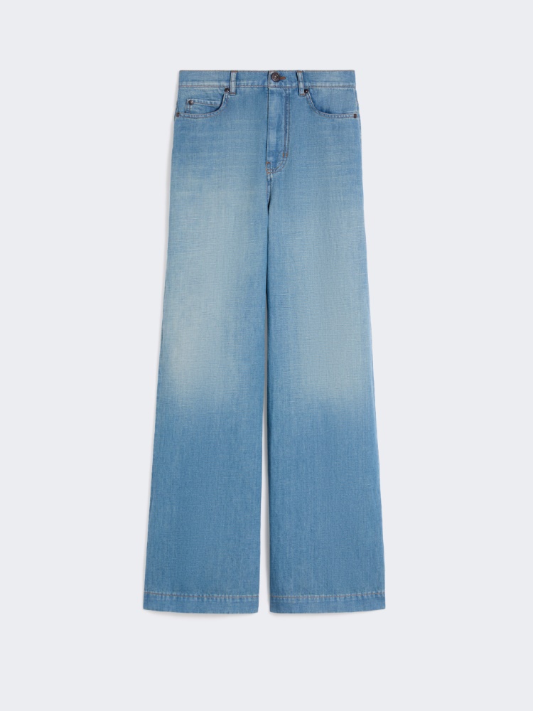 Linen and cotton denim jeans - NAVY - Weekend - 2