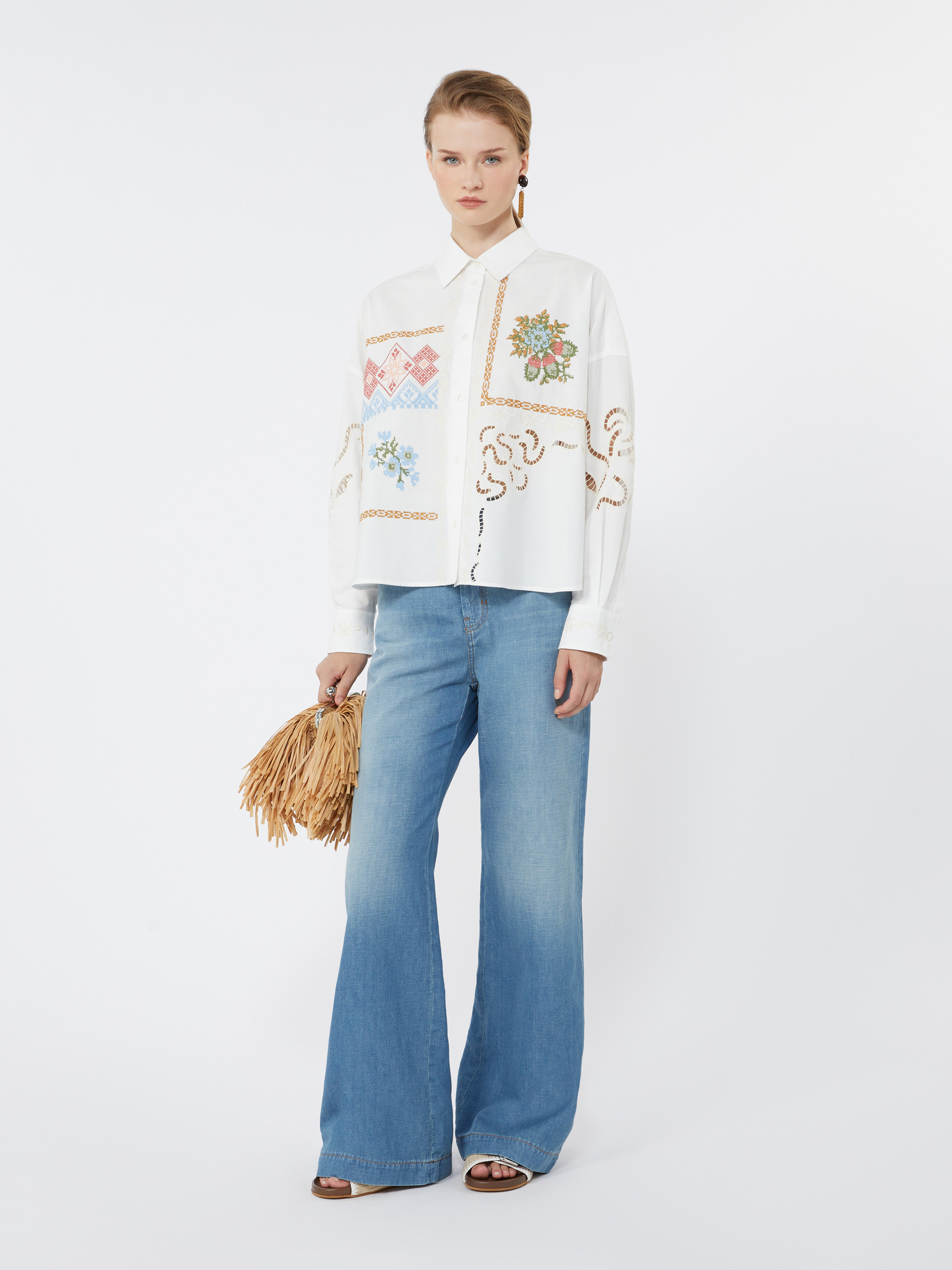 Linen and cotton denim jeans - NAVY - Weekend Max Mara