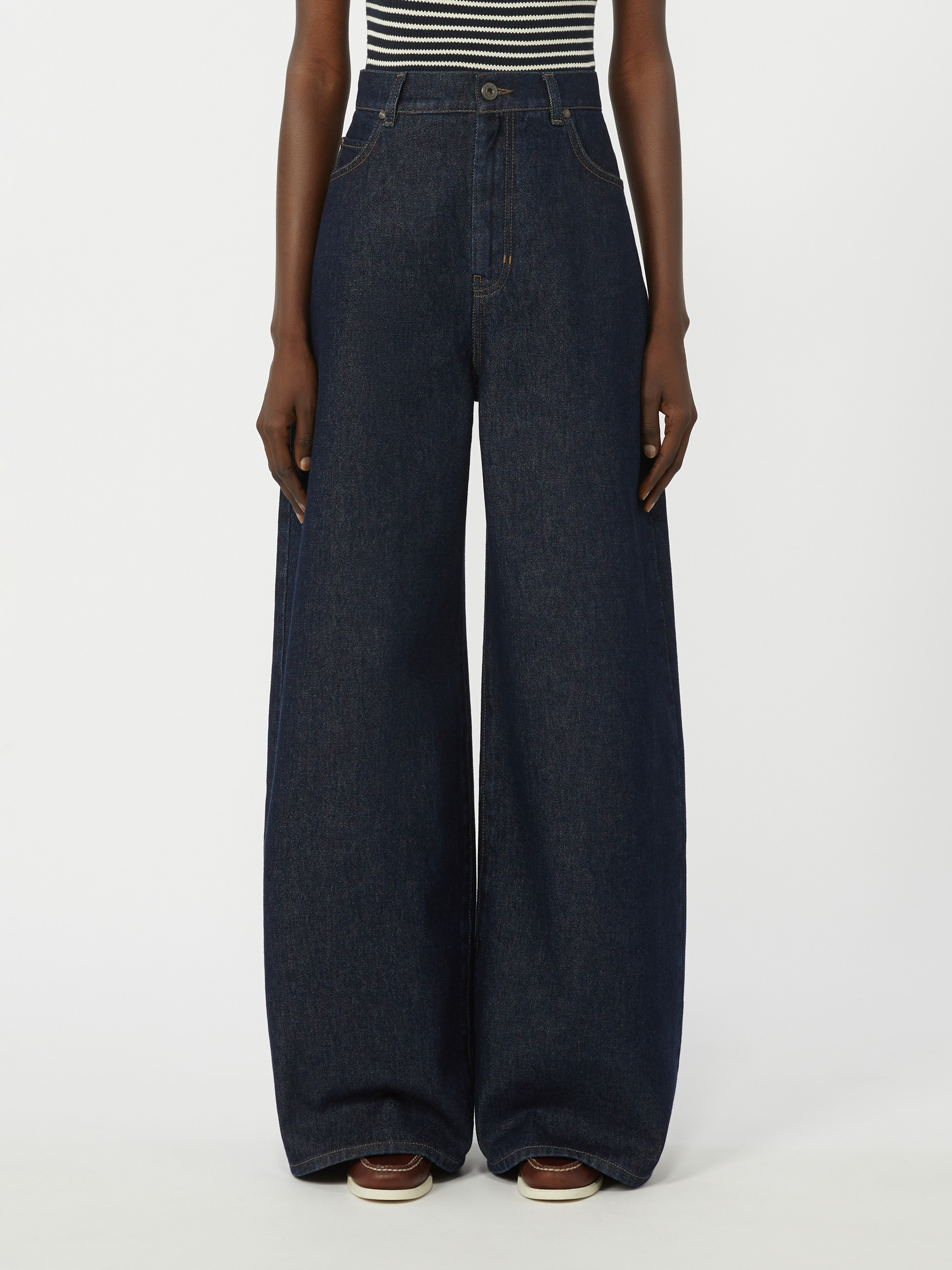Cotton denim wide-leg jeans - NAVY - Weekend Max Mara - 2