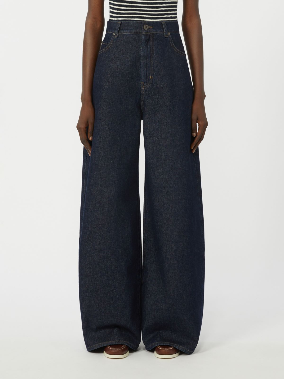 Cotton denim wide-leg jeans - NAVY - Weekend - 2