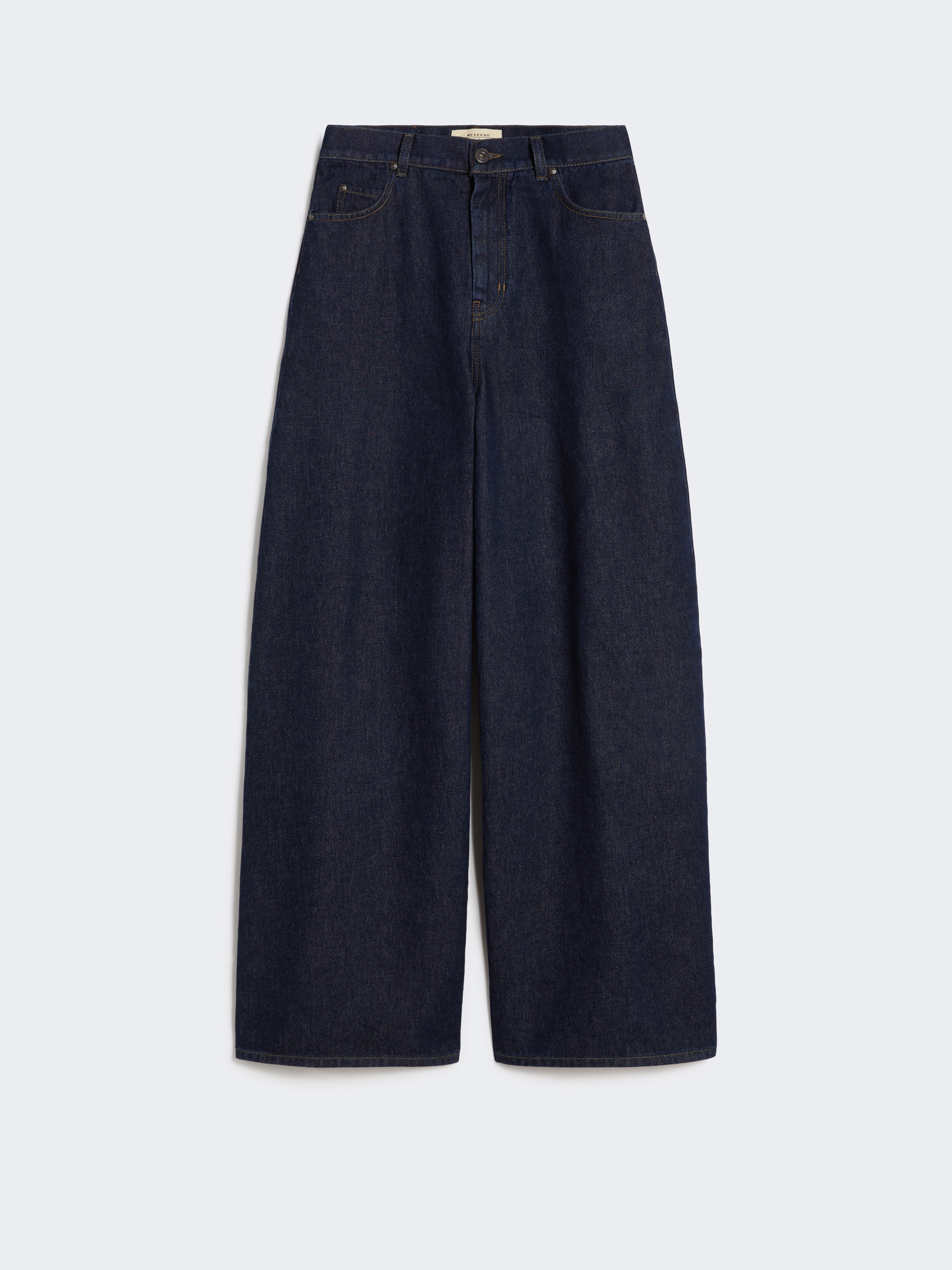 うめ Cotton denim wide-leg jeans, navy | Weekend Max Mara