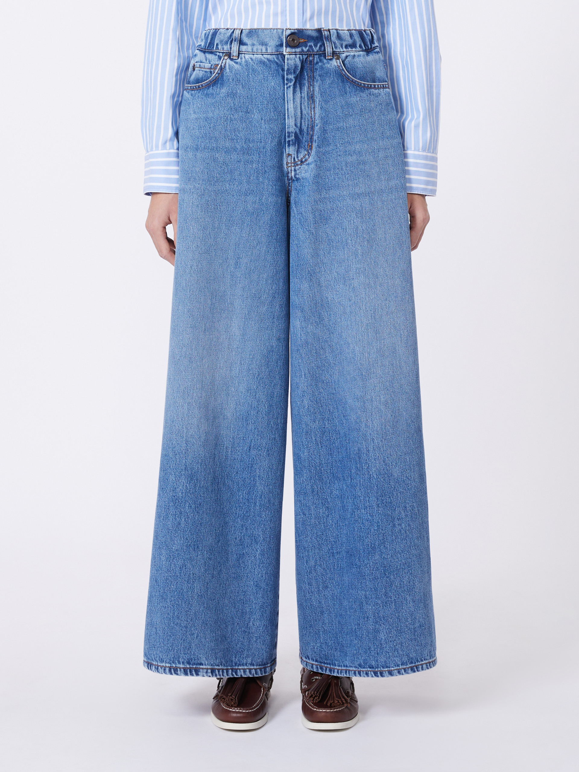 Wide, cotton denim jeans - NAVY - Weekend Max Mara - 2