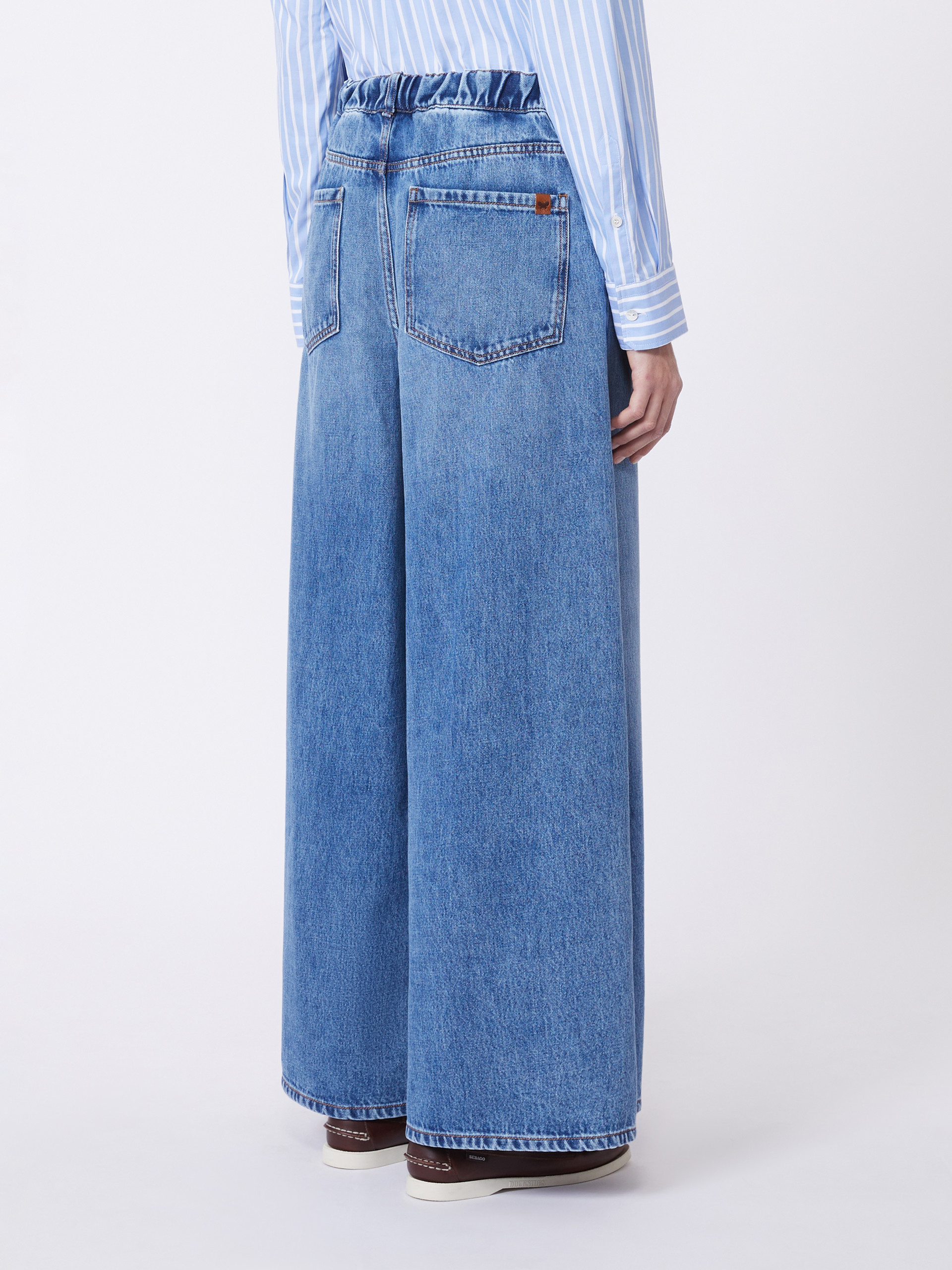 Wide, cotton denim jeans - NAVY - Weekend Max Mara - 3