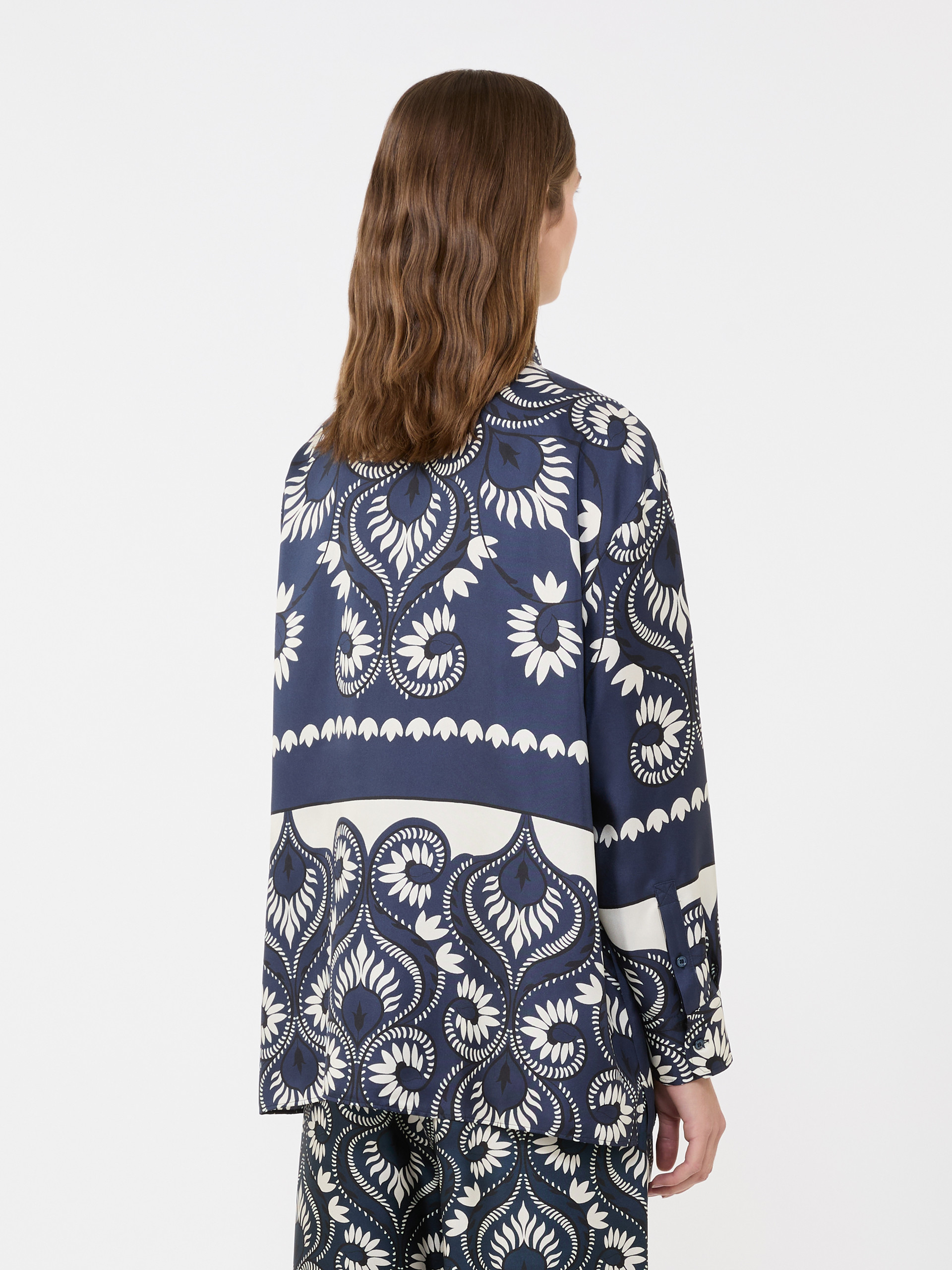Printed silk patchwork shirt - NAVY - Weekend Max Mara - 3