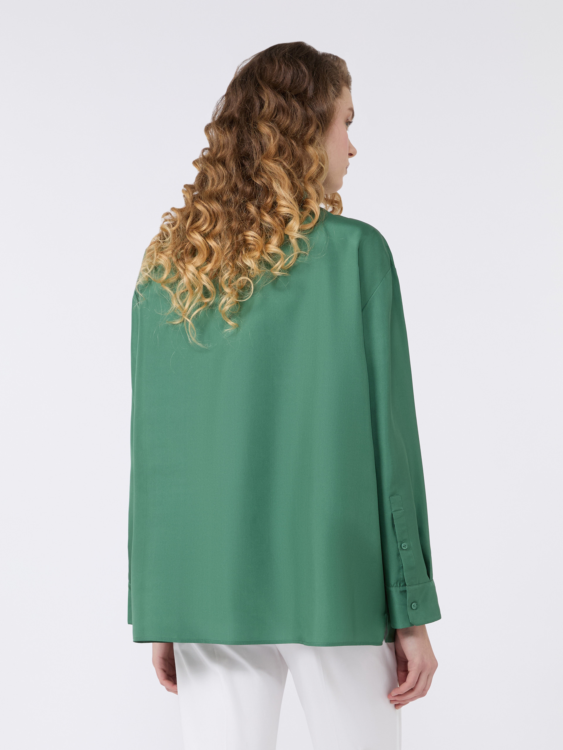 Silk habotai shirt - GREEN - Weekend Max Mara - 3