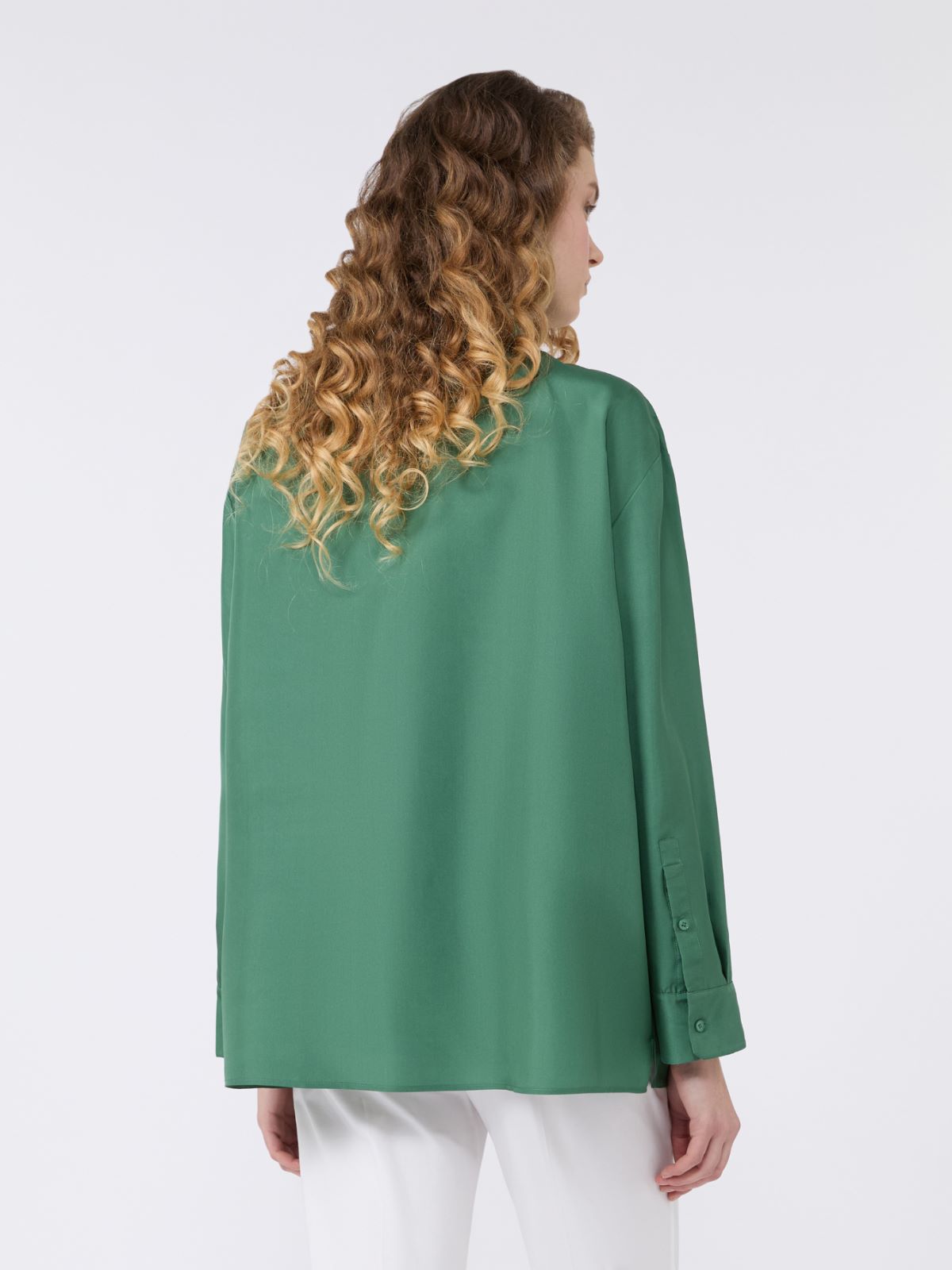 Silk habotai shirt - GREEN - Weekend - 3