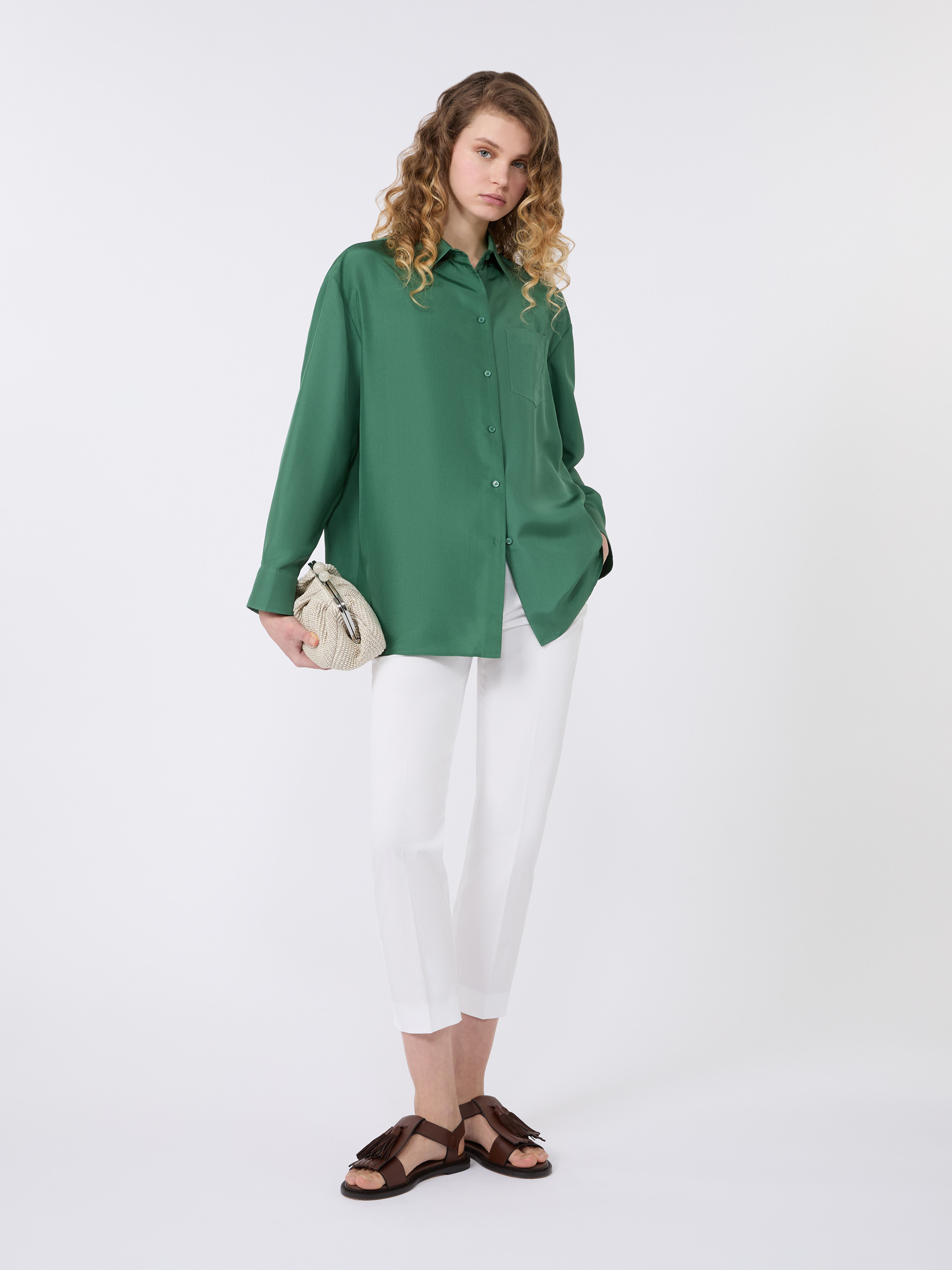 Silk habotai shirt - GREEN - Weekend Max Mara