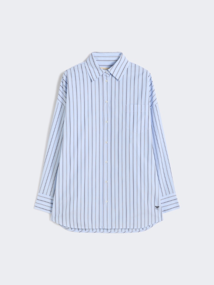 Oversized striped cotton shirt - LIGHT BLUE - Weekend - 8