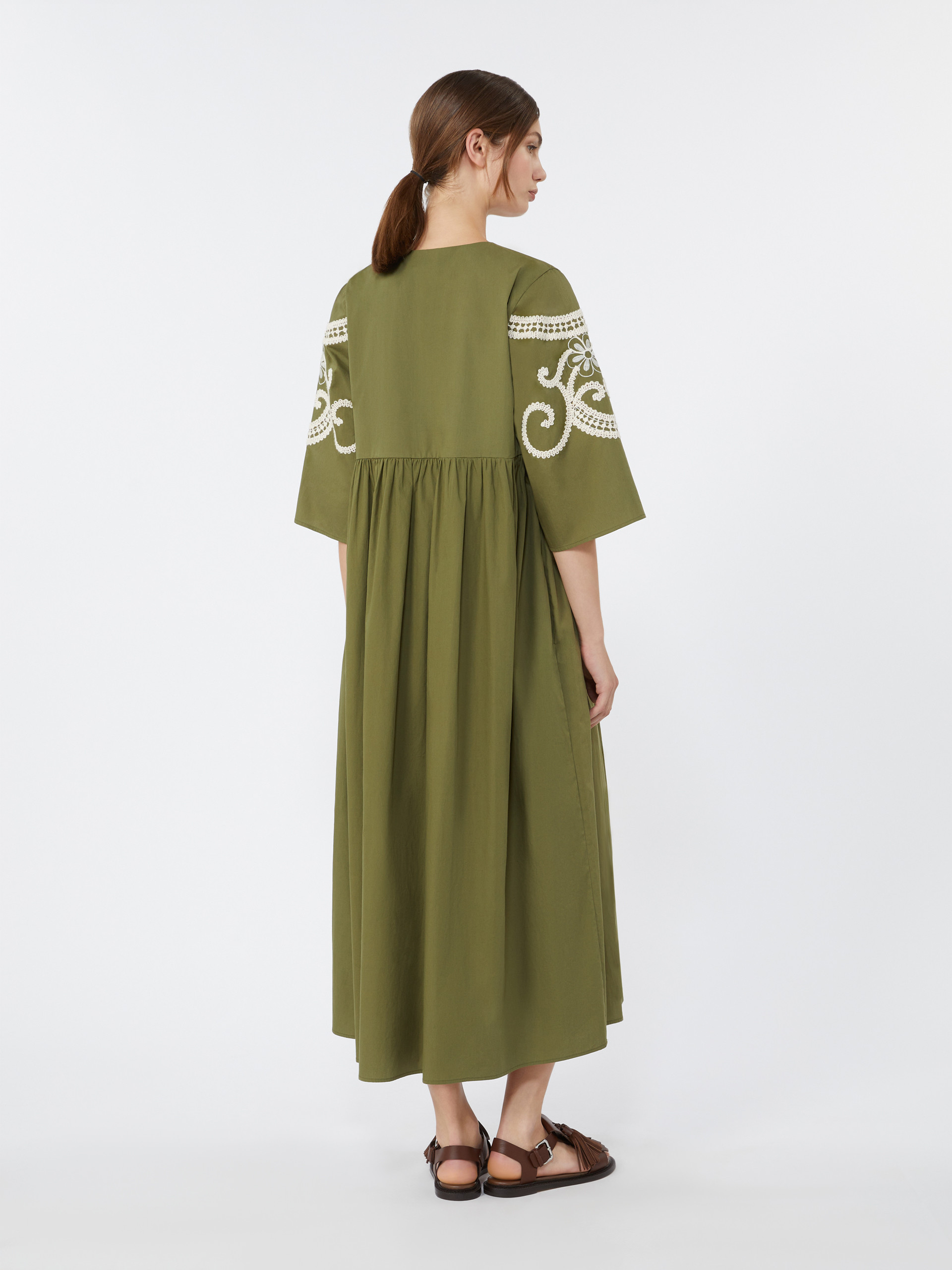 Soft cotton poplin dress - KAKI - Weekend Max Mara - 3