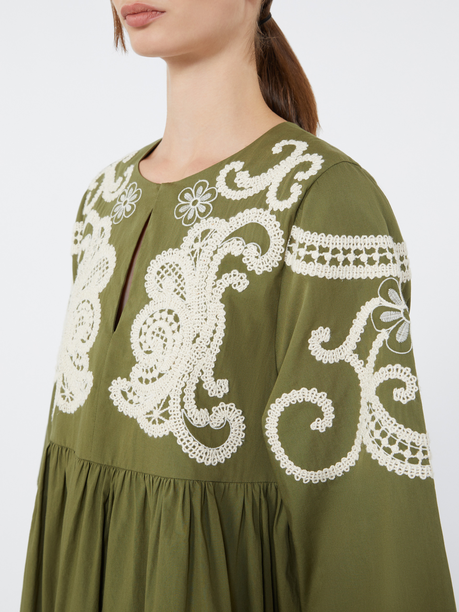 Soft cotton poplin dress - KAKI - Weekend Max Mara - 4
