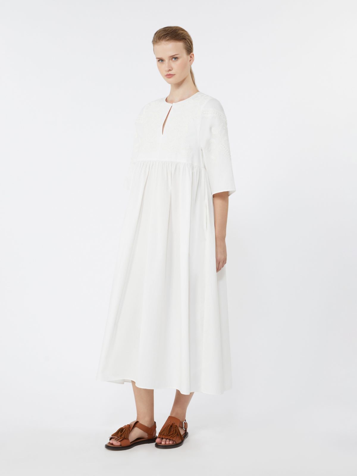 Soft cotton poplin dress - WHITE - Weekend - 2