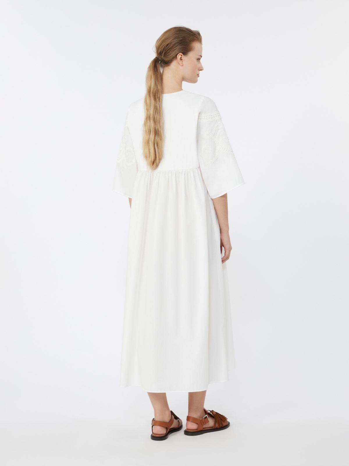 Soft cotton poplin dress - WHITE - Weekend - 3